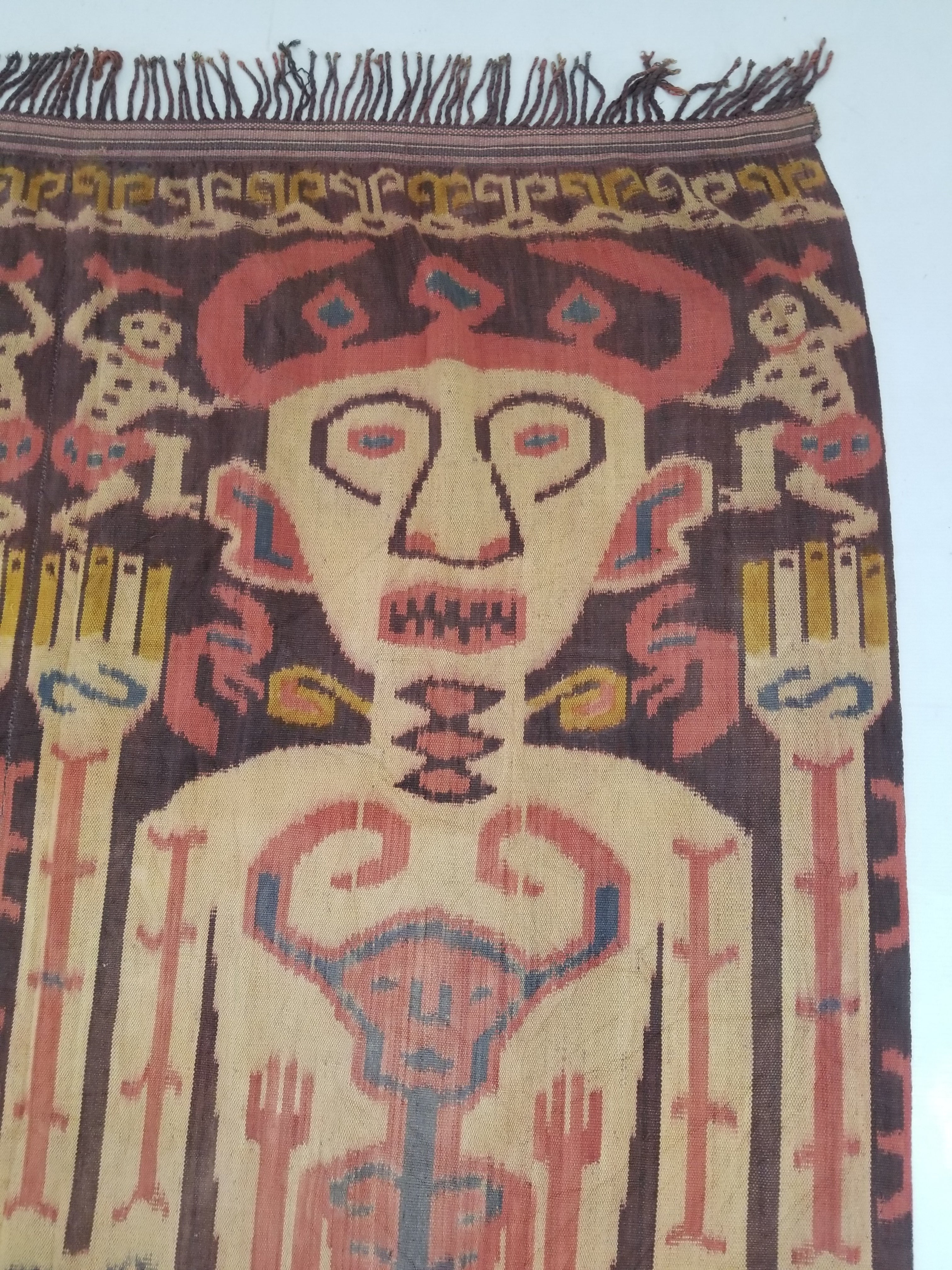Vintage Indonesian Handwoven Sumba Ikat Hinggi Vertical Seam Textile 264x155cm