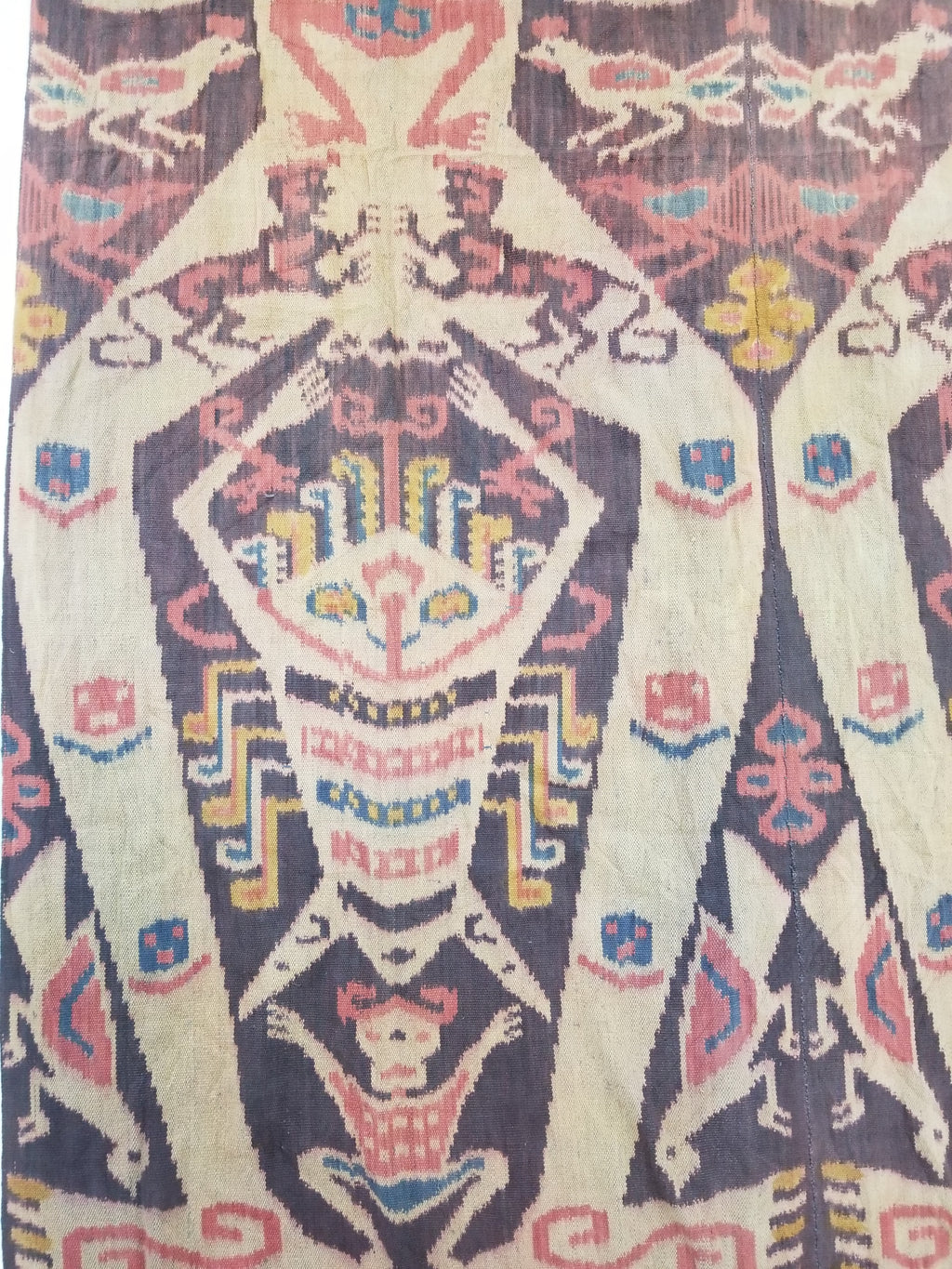 Vintage Indonesian Handwoven Sumba Ikat Hinggi Vertical Seam Textile 264x155cm