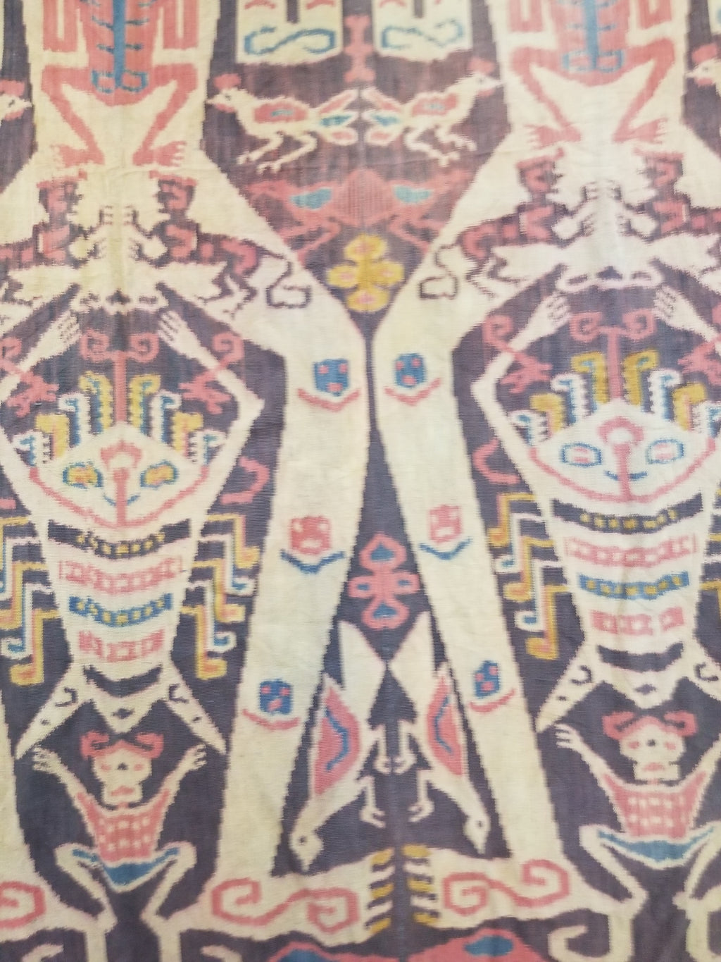 Vintage Indonesian Handwoven Sumba Ikat Hinggi Vertical Seam Textile 264x155cm