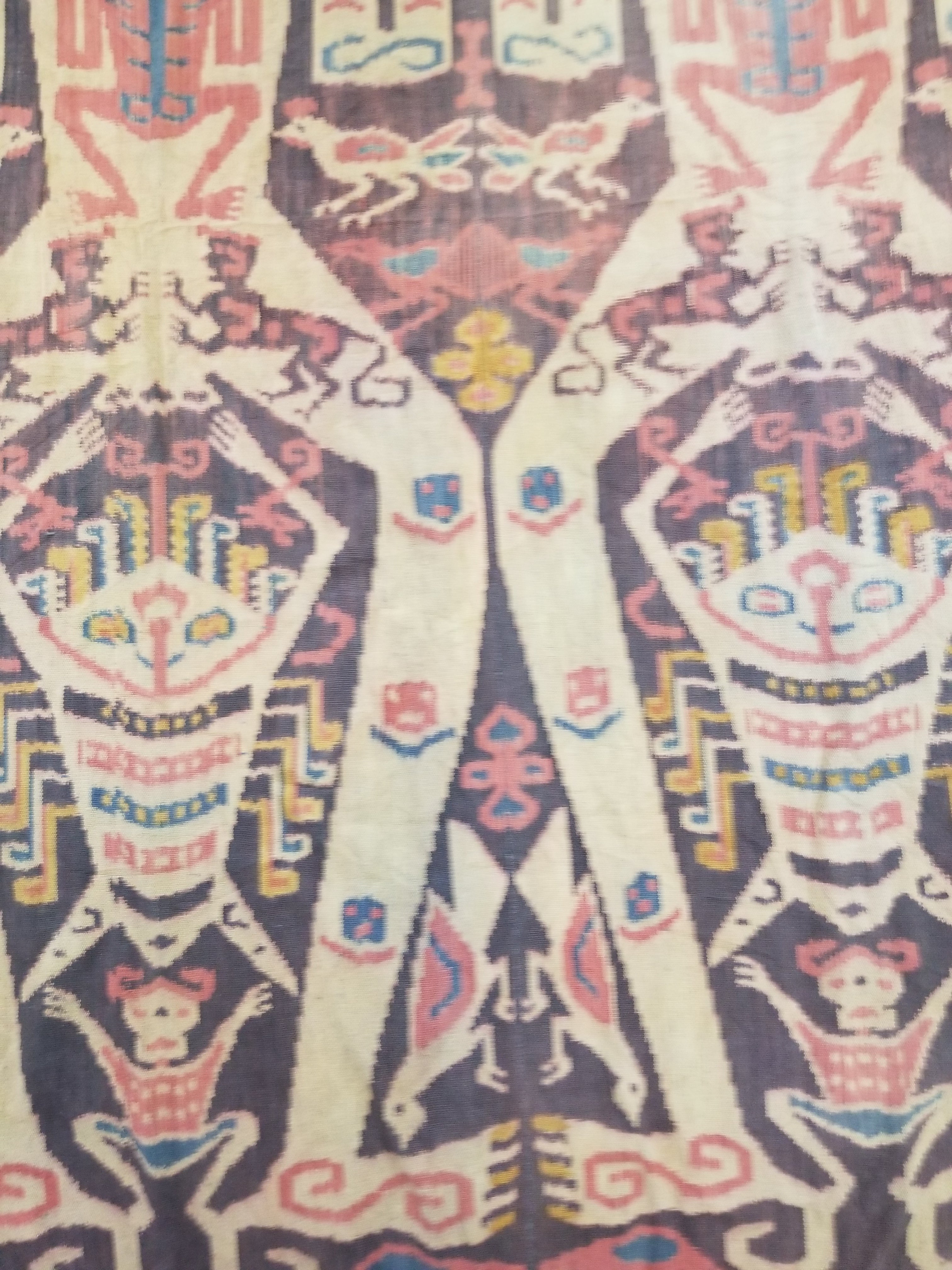 Vintage Indonesian Handwoven Sumba Ikat Hinggi Vertical Seam Textile 264x155cm