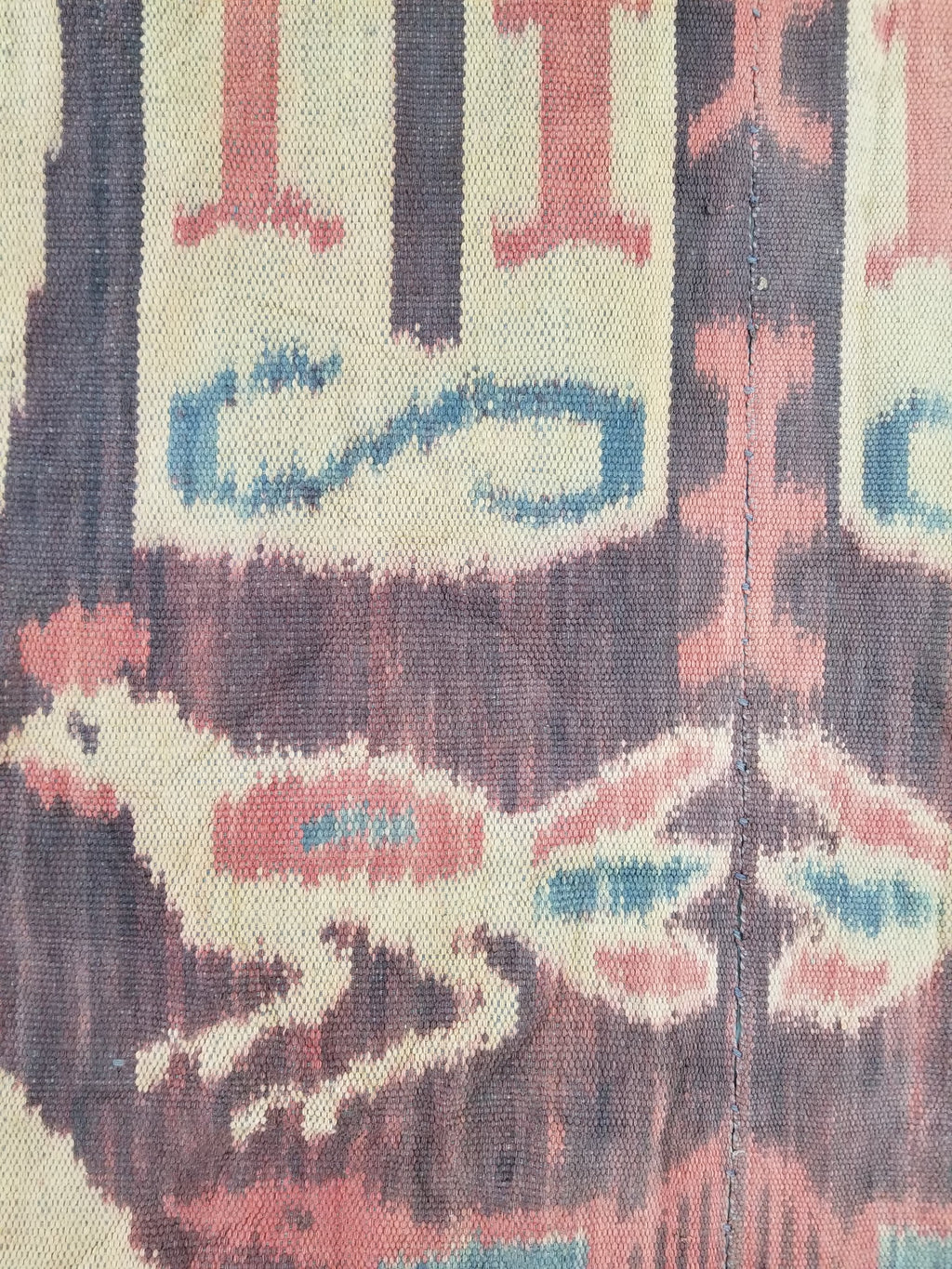 Vintage Indonesian Handwoven Sumba Ikat Hinggi Vertical Seam Textile 264x155cm