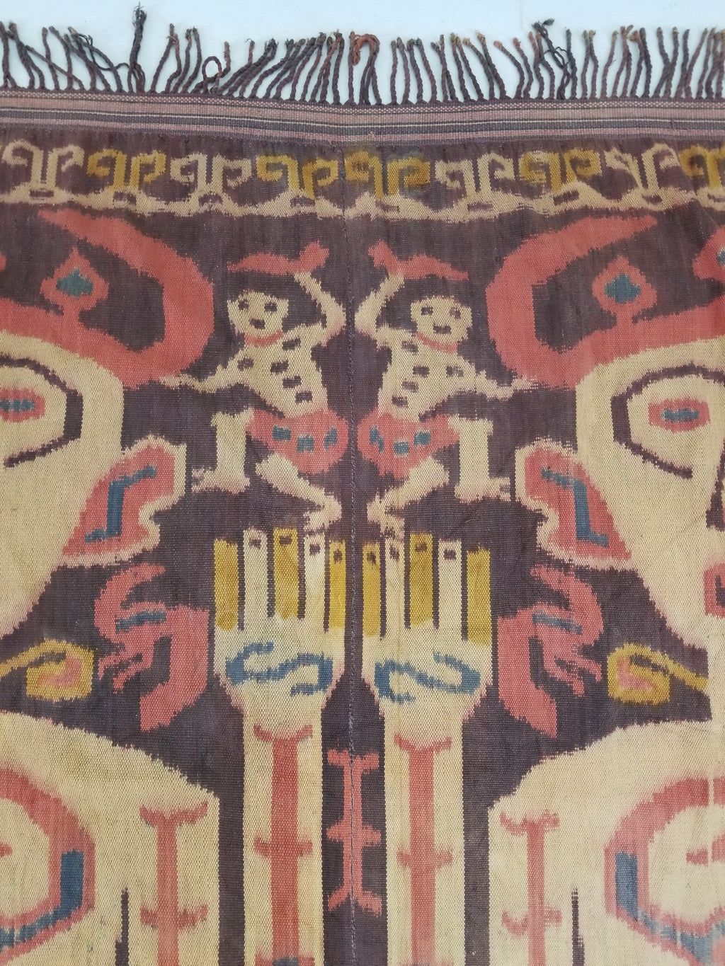 Vintage Indonesian Handwoven Sumba Ikat Hinggi Vertical Seam Textile 264x155cm