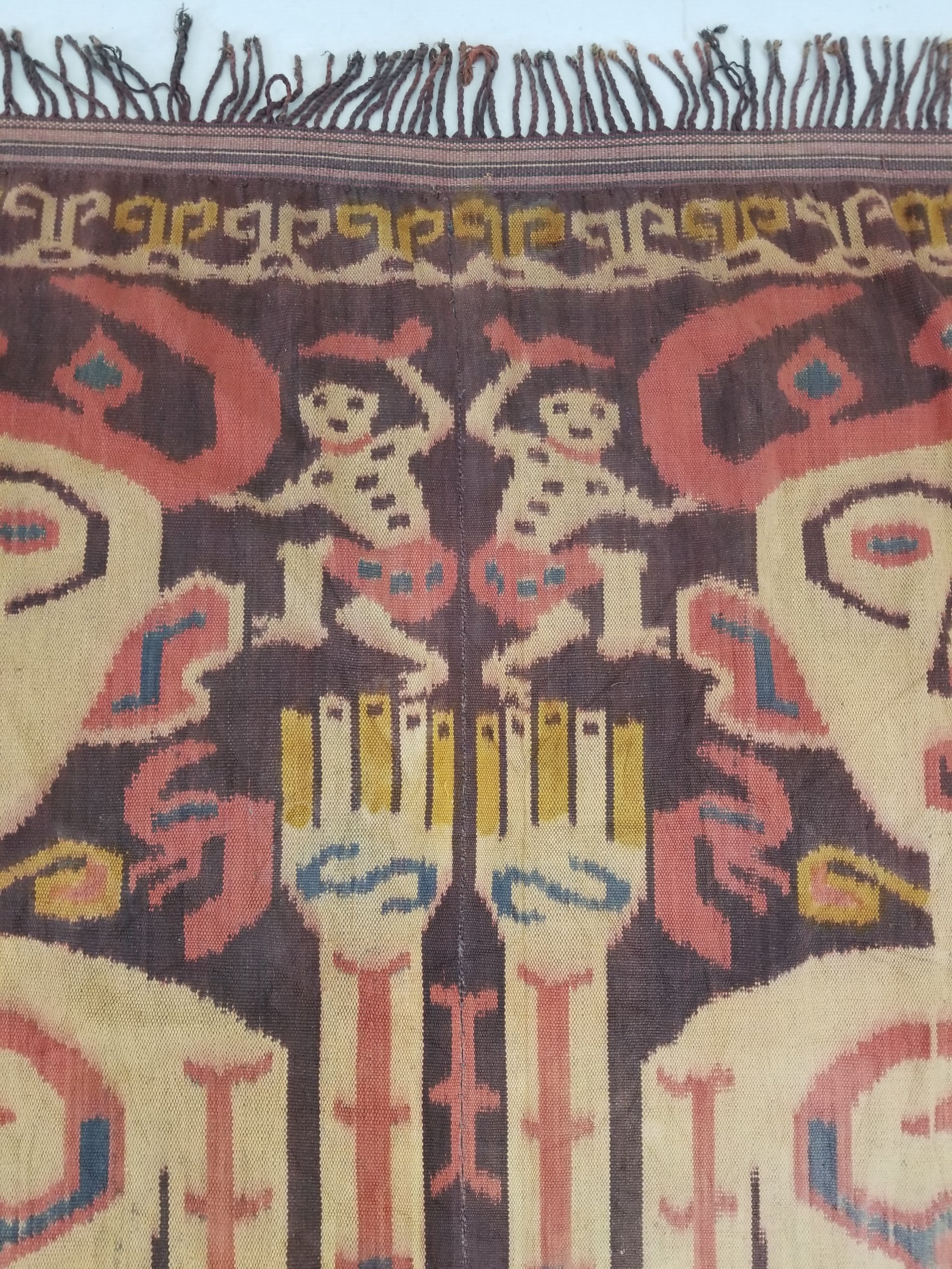 Vintage Indonesian Handwoven Sumba Ikat Hinggi Vertical Seam Textile 264x155cm