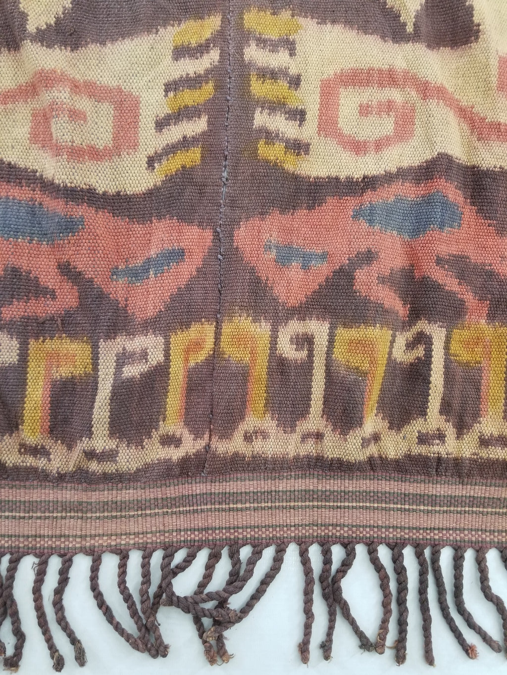 Vintage Indonesian Handwoven Sumba Ikat Hinggi Vertical Seam Textile 264x155cm