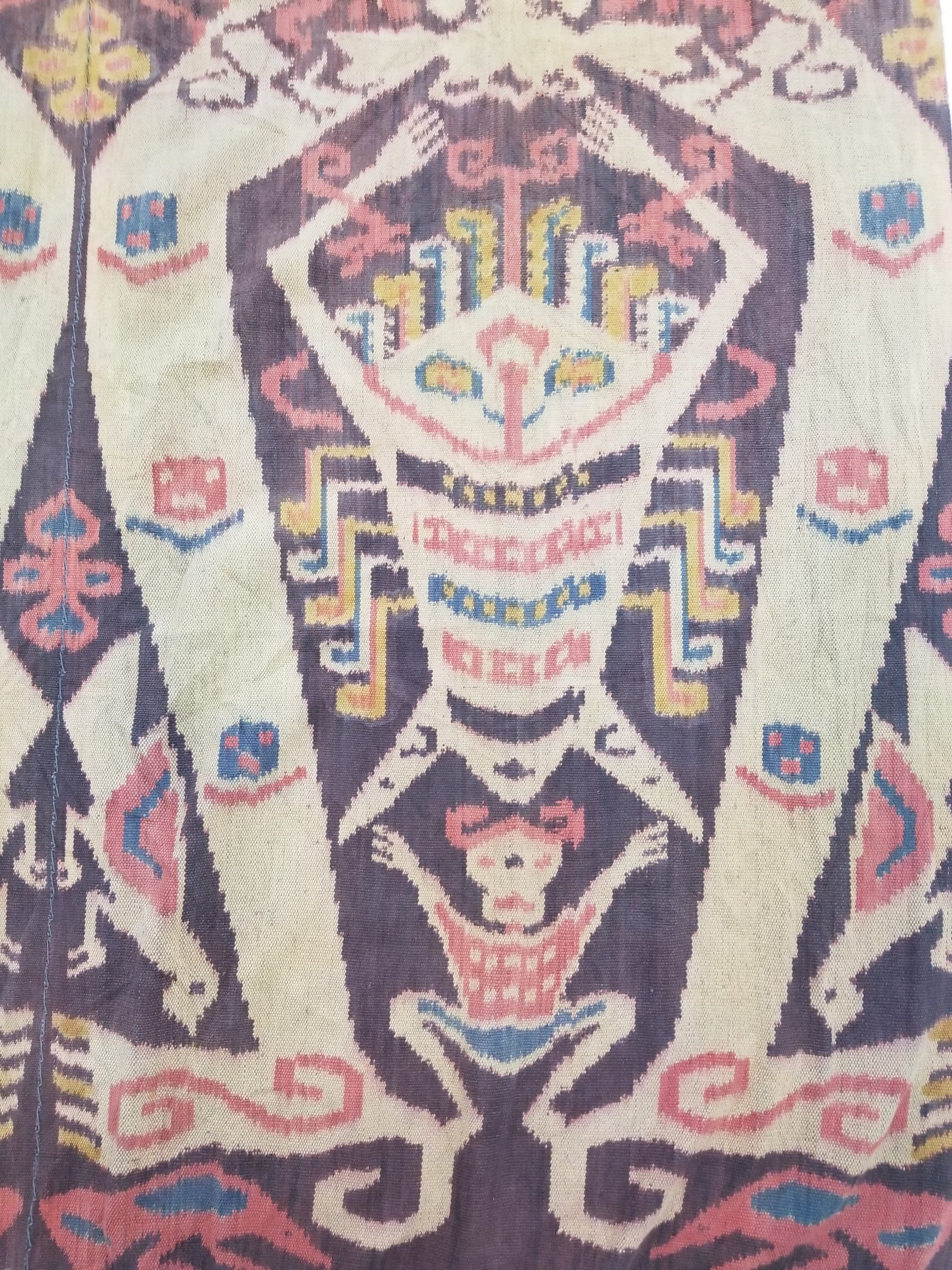 Vintage Indonesian Handwoven Sumba Ikat Hinggi Vertical Seam Textile 264x155cm