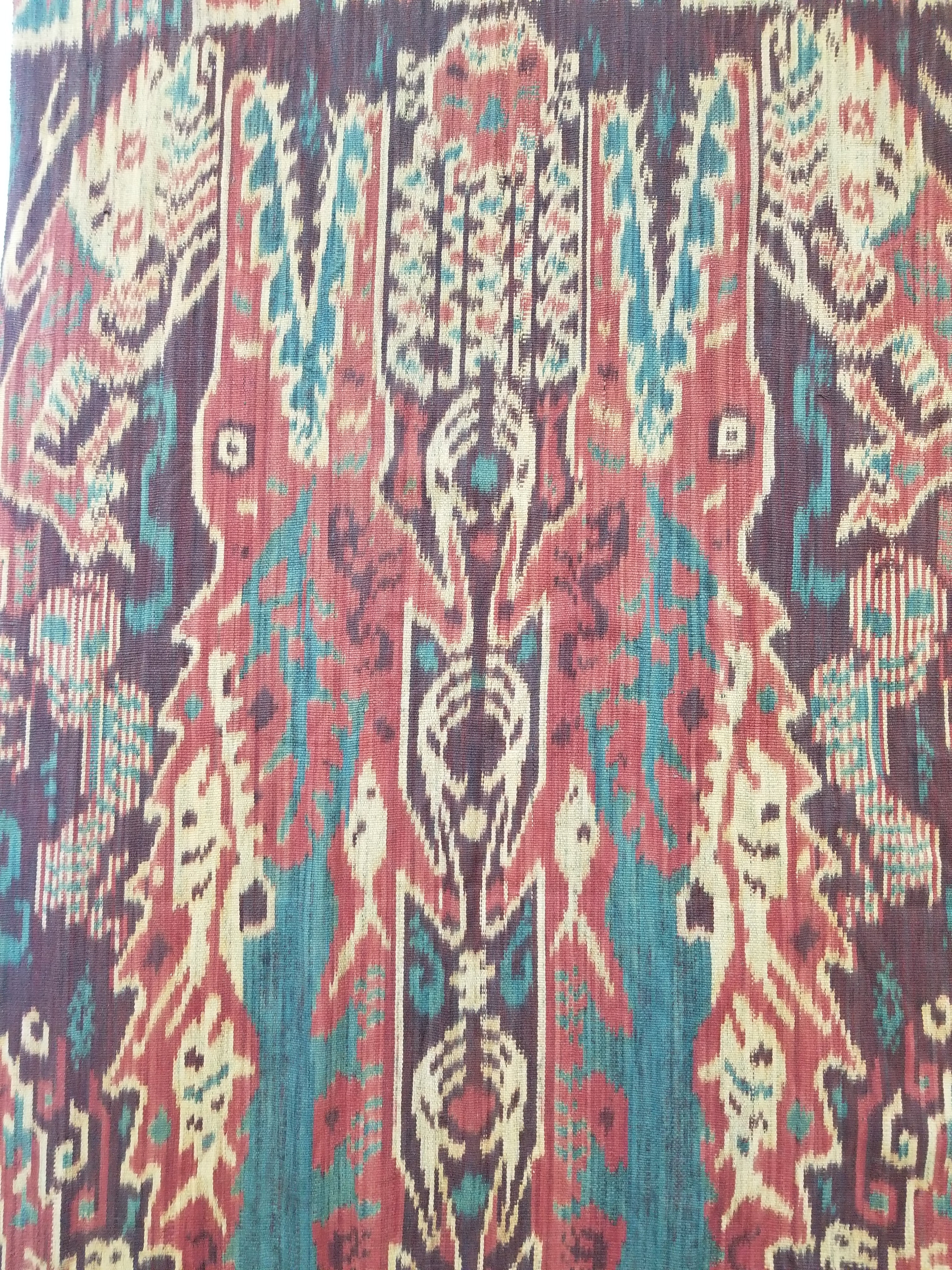 Vintage Indonesian Handwoven Sumba Ikat Vertical Seam Textile 252x124cm