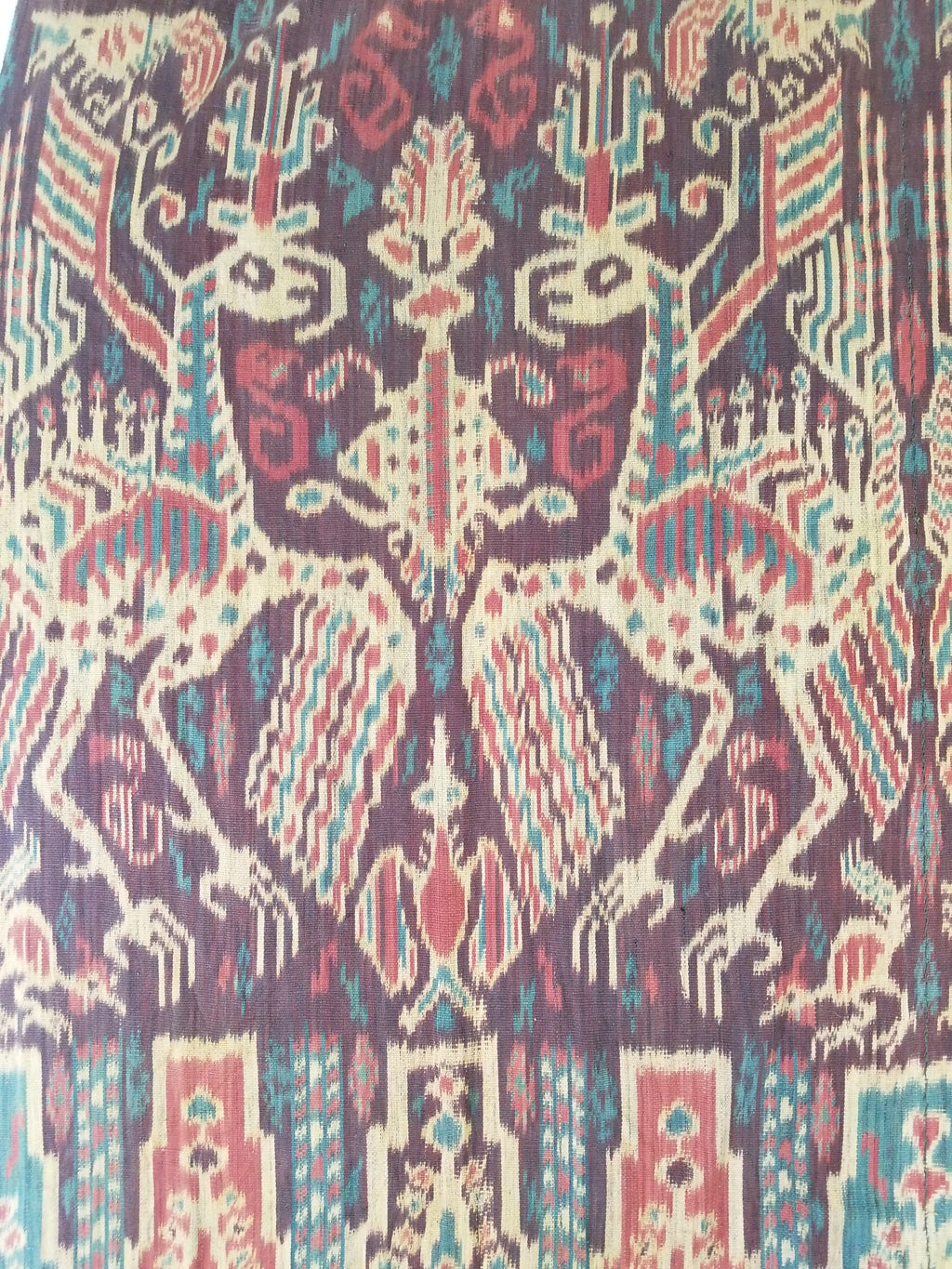 Vintage Indonesian Handwoven Sumba Ikat Vertical Seam Textile 252x124cm