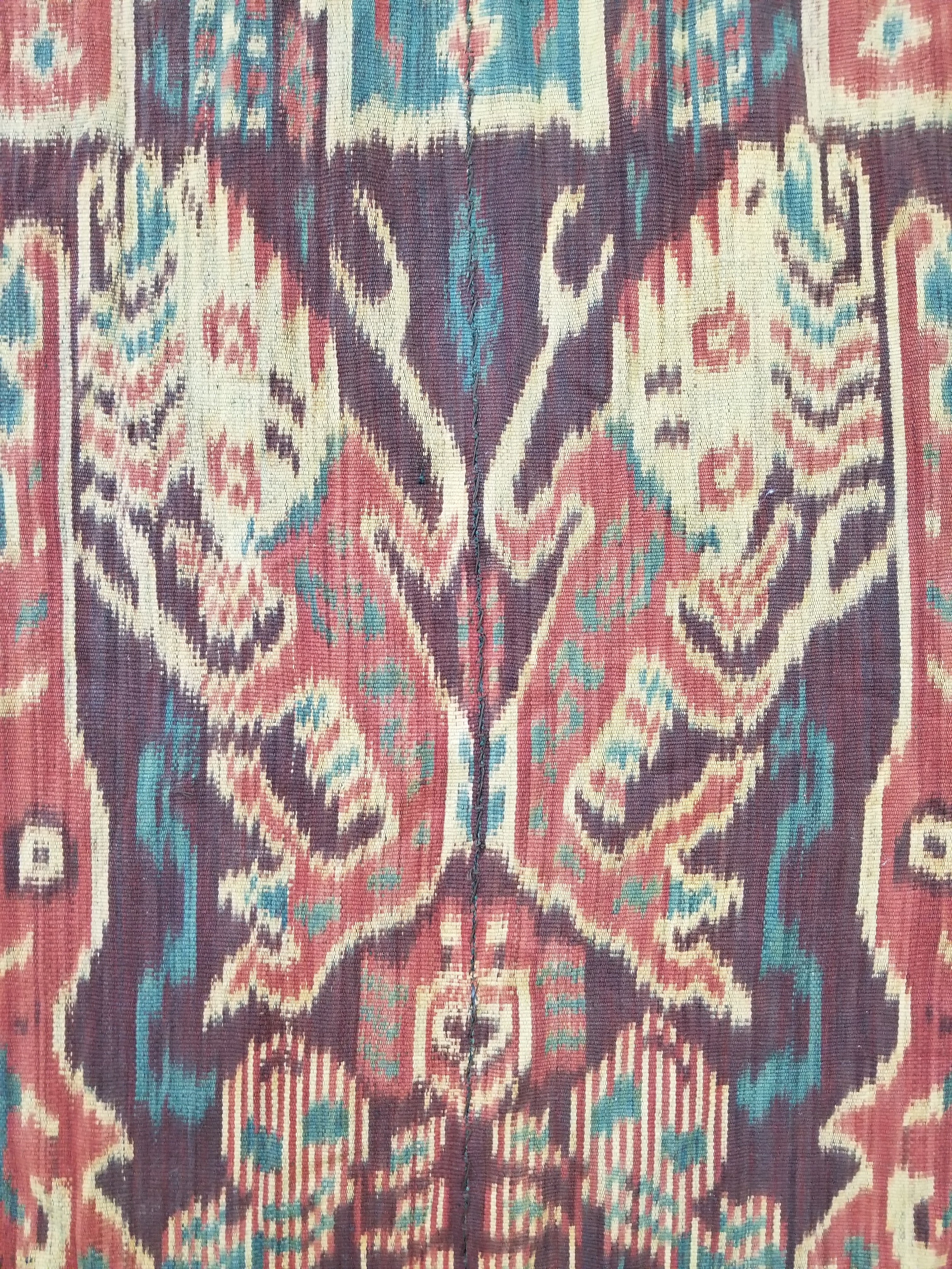 Vintage Indonesian Handwoven Sumba Ikat Vertical Seam Textile 252x124cm