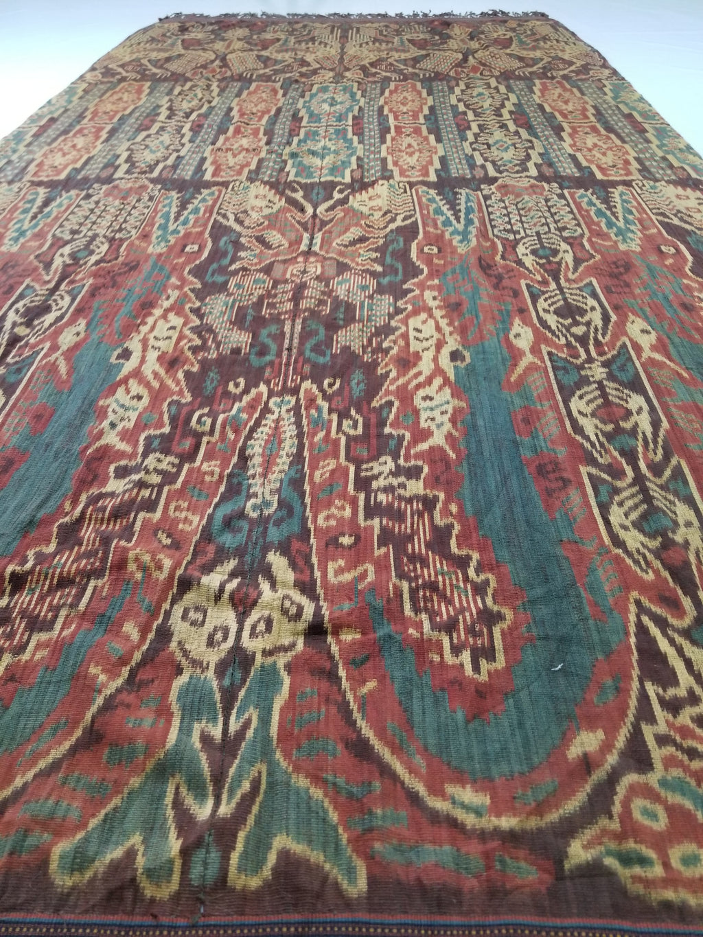 Vintage Indonesian Handwoven Sumba Ikat Vertical Seam Textile 252x124cm