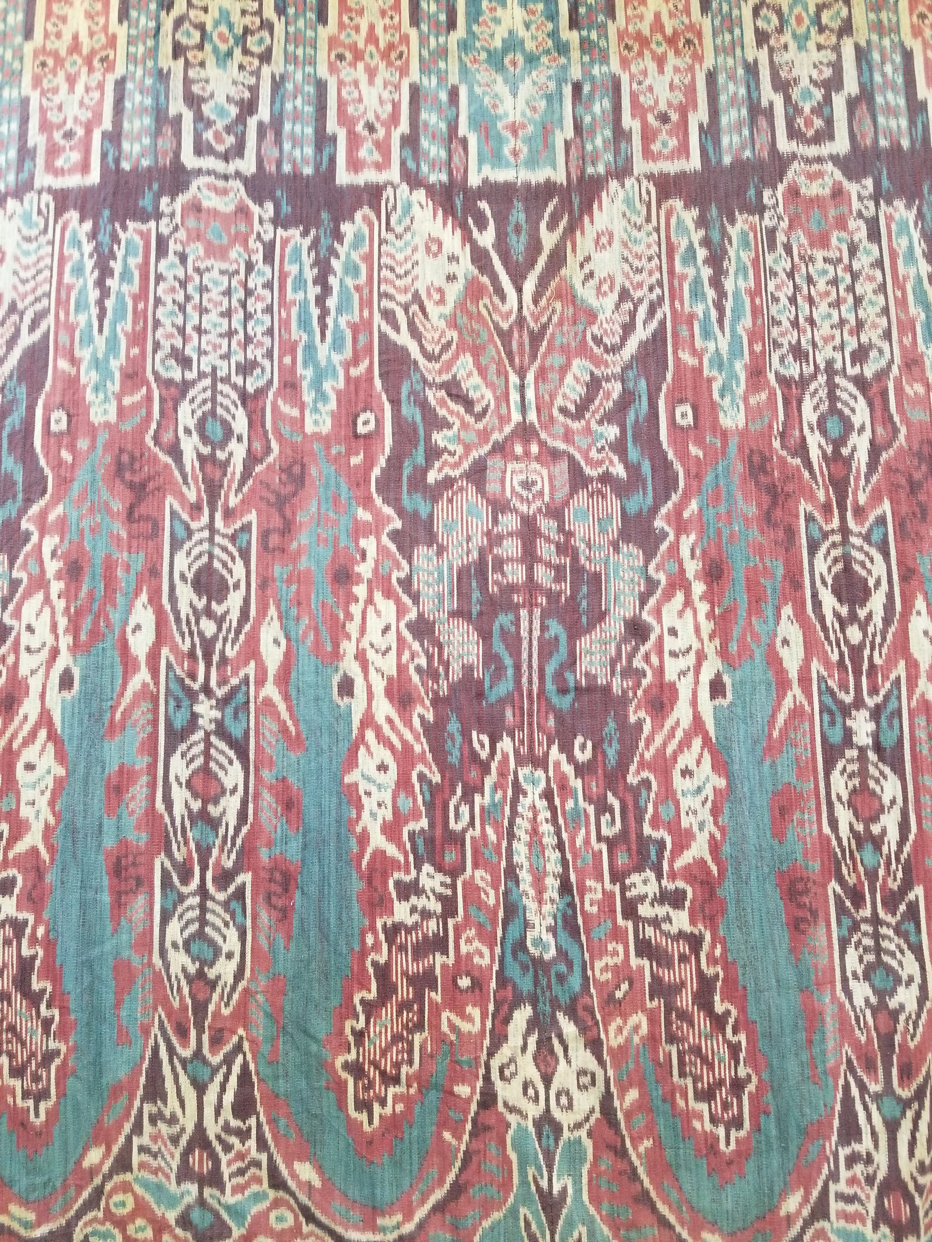 Vintage Indonesian Handwoven Sumba Ikat Vertical Seam Textile 252x124cm