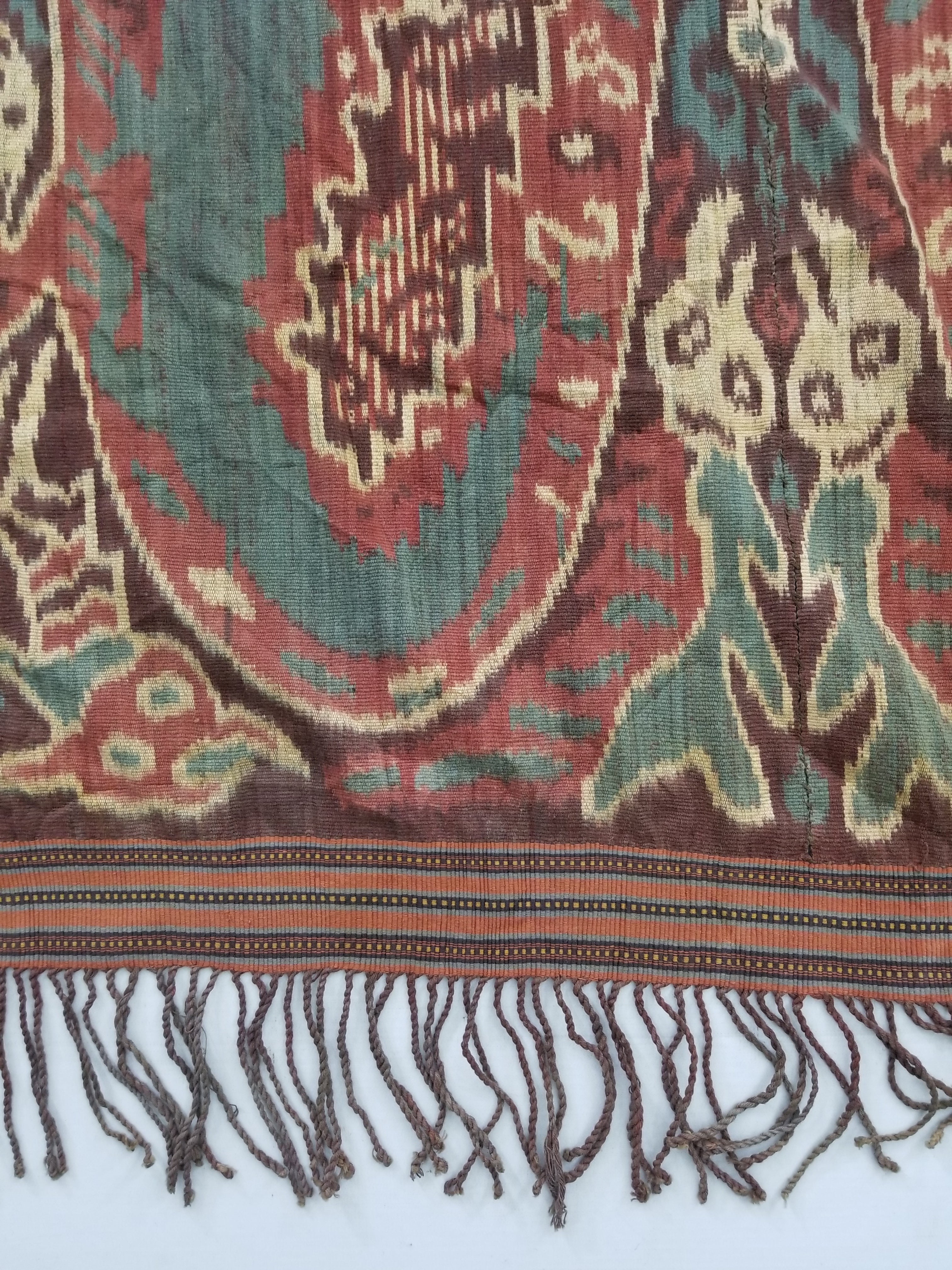 Vintage Indonesian Handwoven Sumba Ikat Vertical Seam Textile 252x124cm