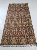 Vintage Indonesian Handwoven Sumba Ikat Hinggi Wall Tapestry 222x117cm