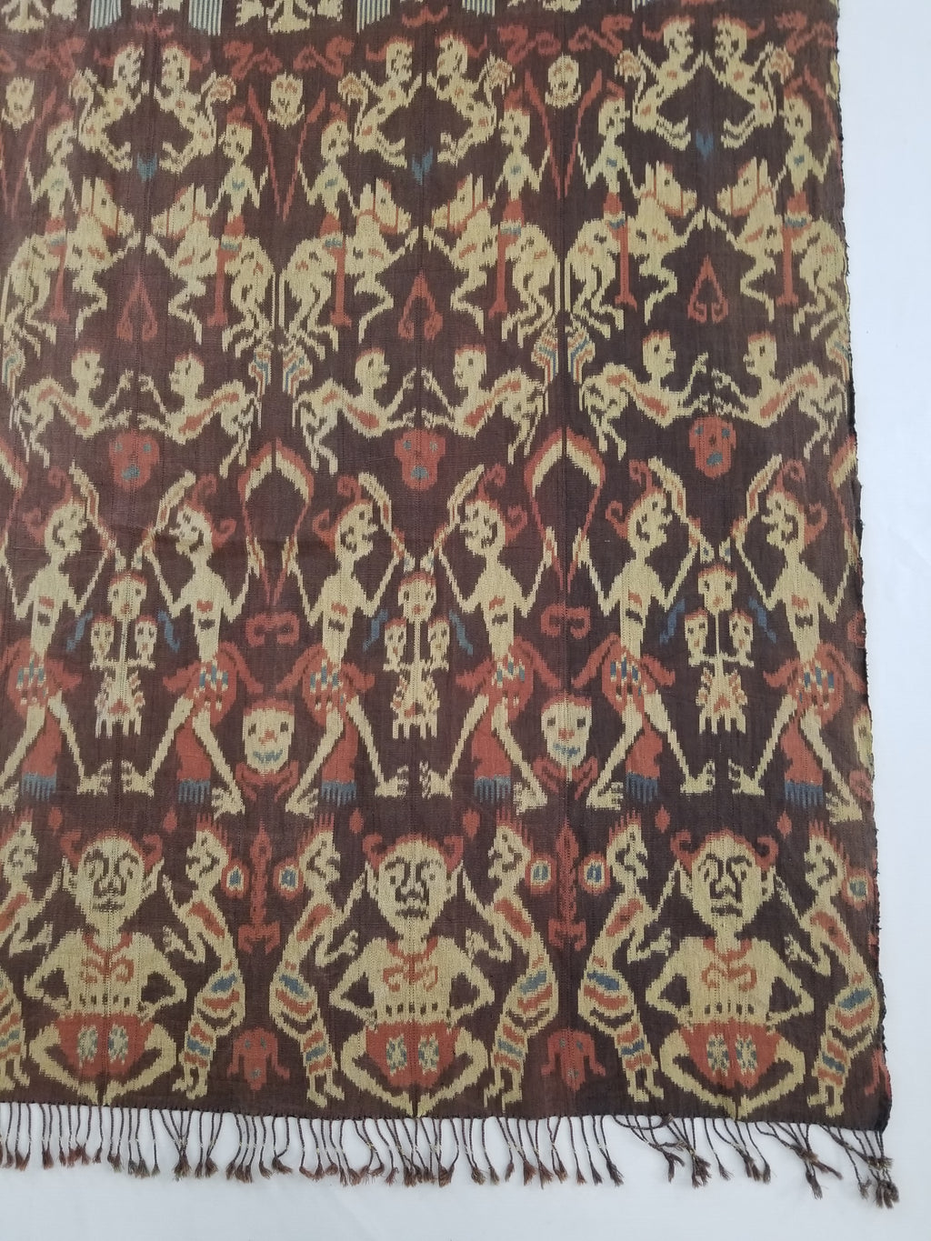 Vintage Indonesian Handwoven Sumba Ikat Hinggi Wall Tapestry 222x117cm