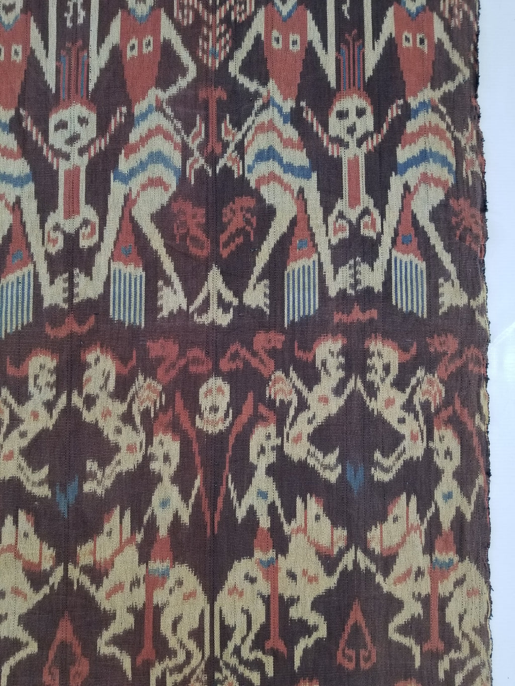 Vintage Indonesian Handwoven Sumba Ikat Hinggi Wall Tapestry 222x117cm