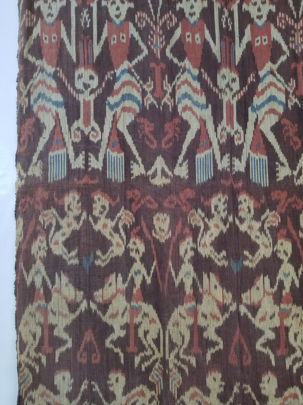 Vintage Indonesian Handwoven Sumba Ikat Hinggi Wall Tapestry 222x117cm