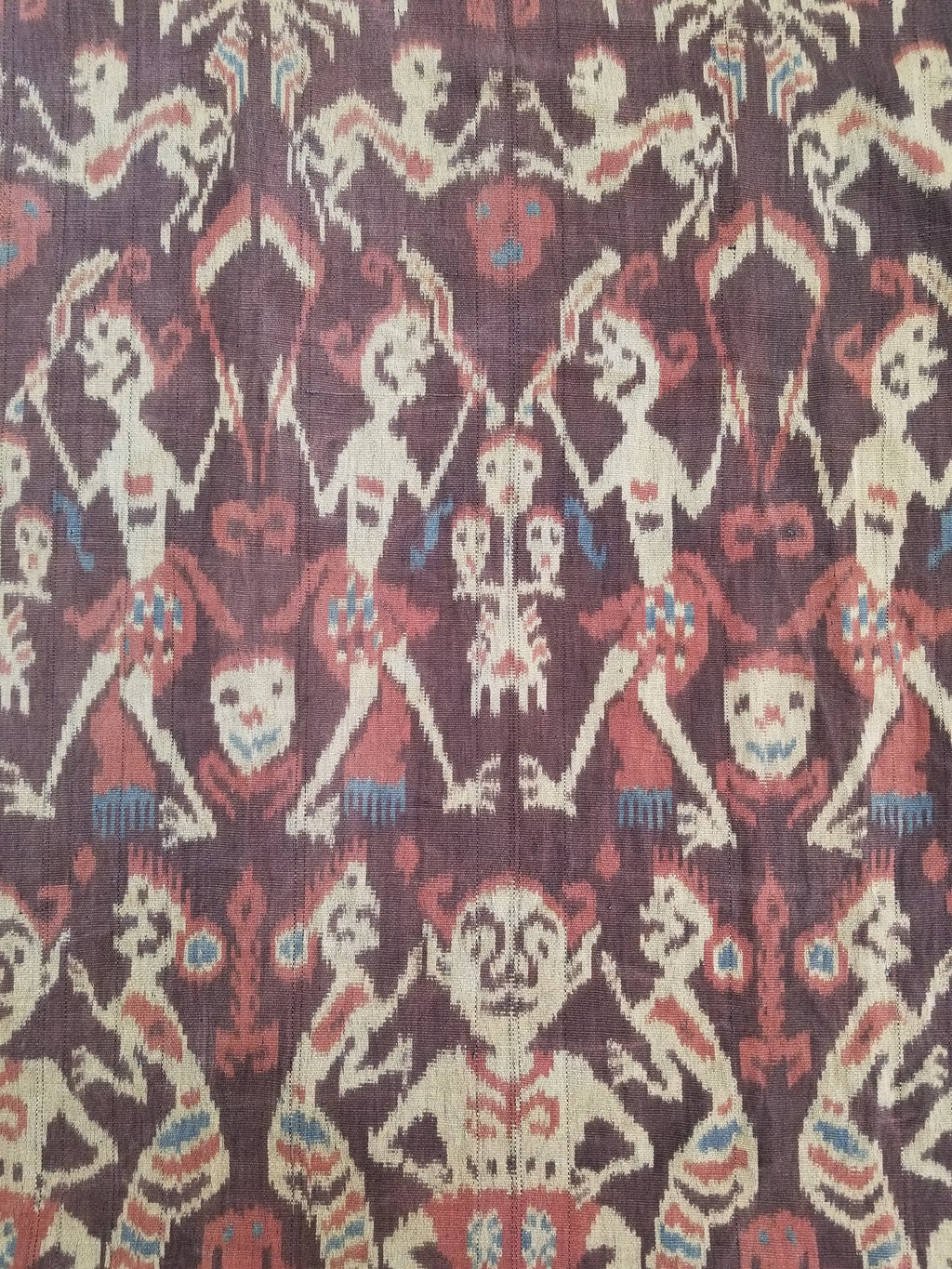 Vintage Indonesian Handwoven Sumba Ikat Hinggi Wall Tapestry 222x117cm