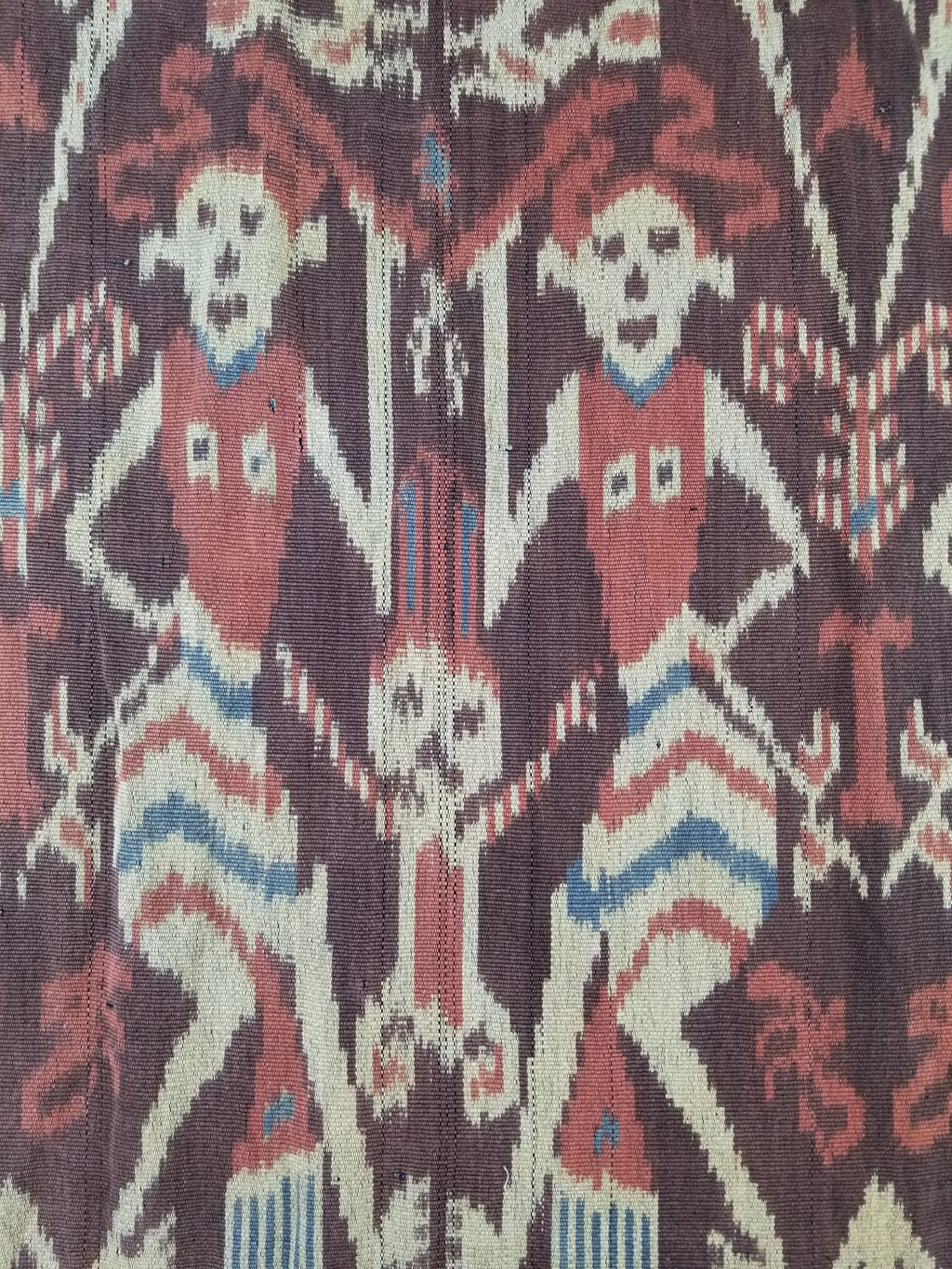 Vintage Indonesian Handwoven Sumba Ikat Hinggi Wall Tapestry 222x117cm