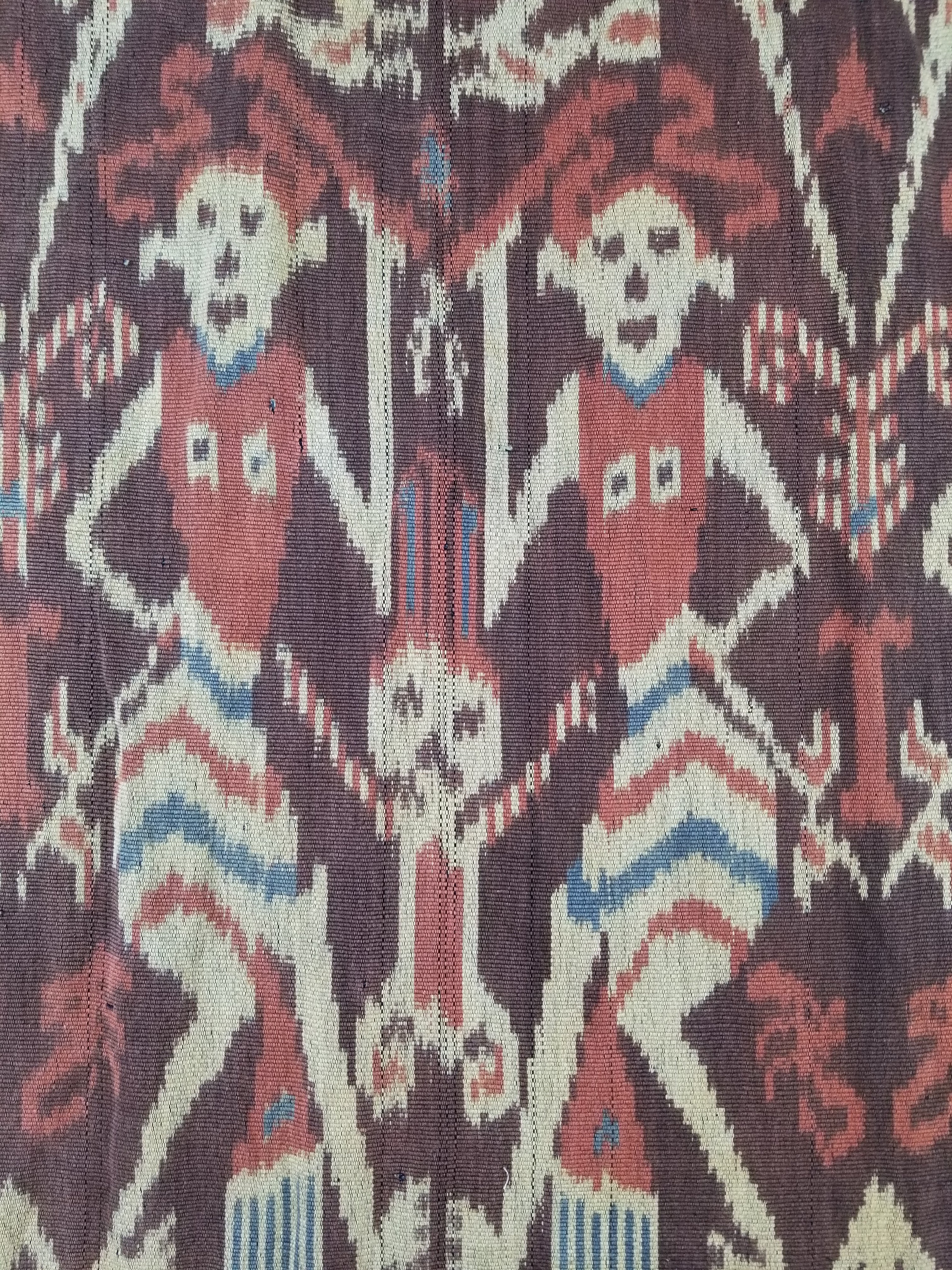 Vintage Indonesian Handwoven Sumba Ikat Hinggi Wall Tapestry 222x117cm