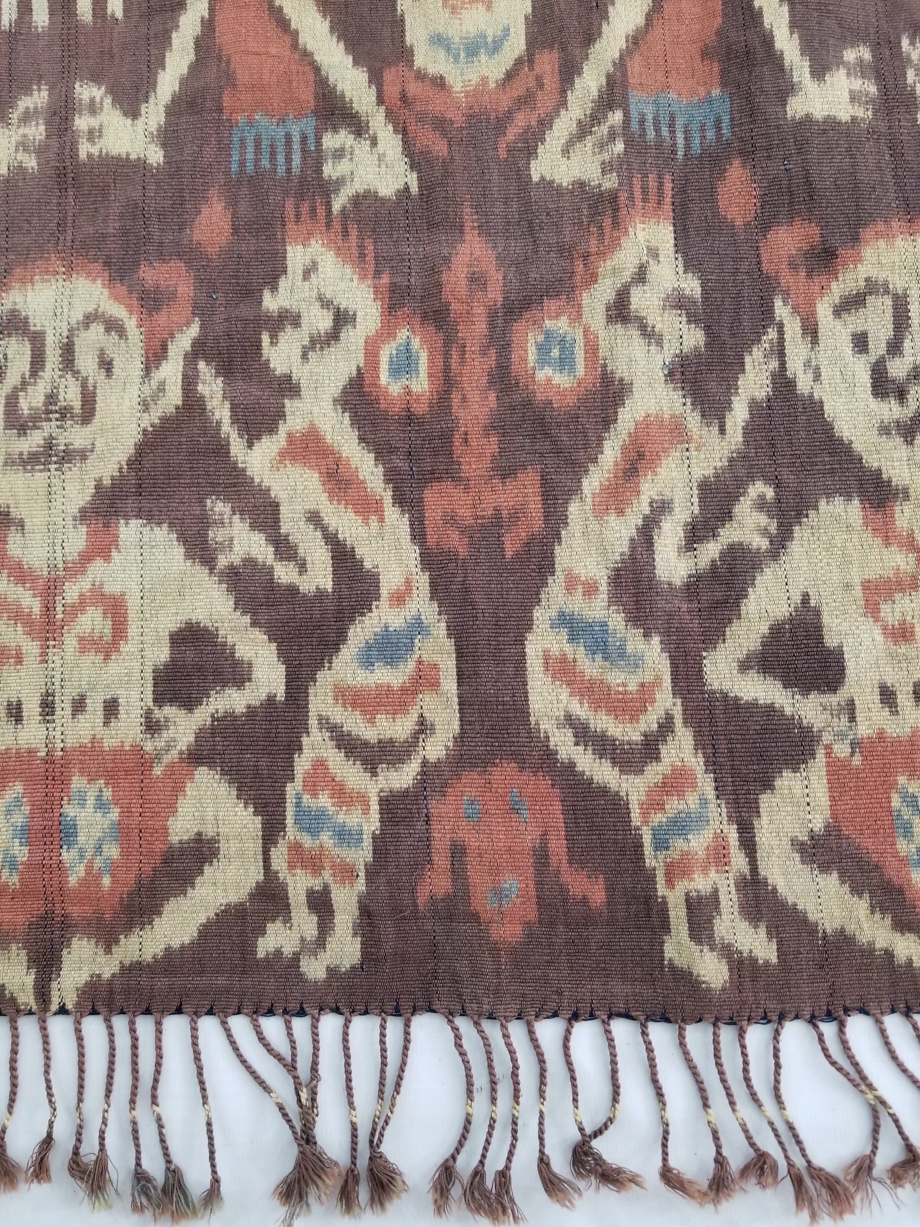 Vintage Indonesian Handwoven Sumba Ikat Hinggi Wall Tapestry 222x117cm