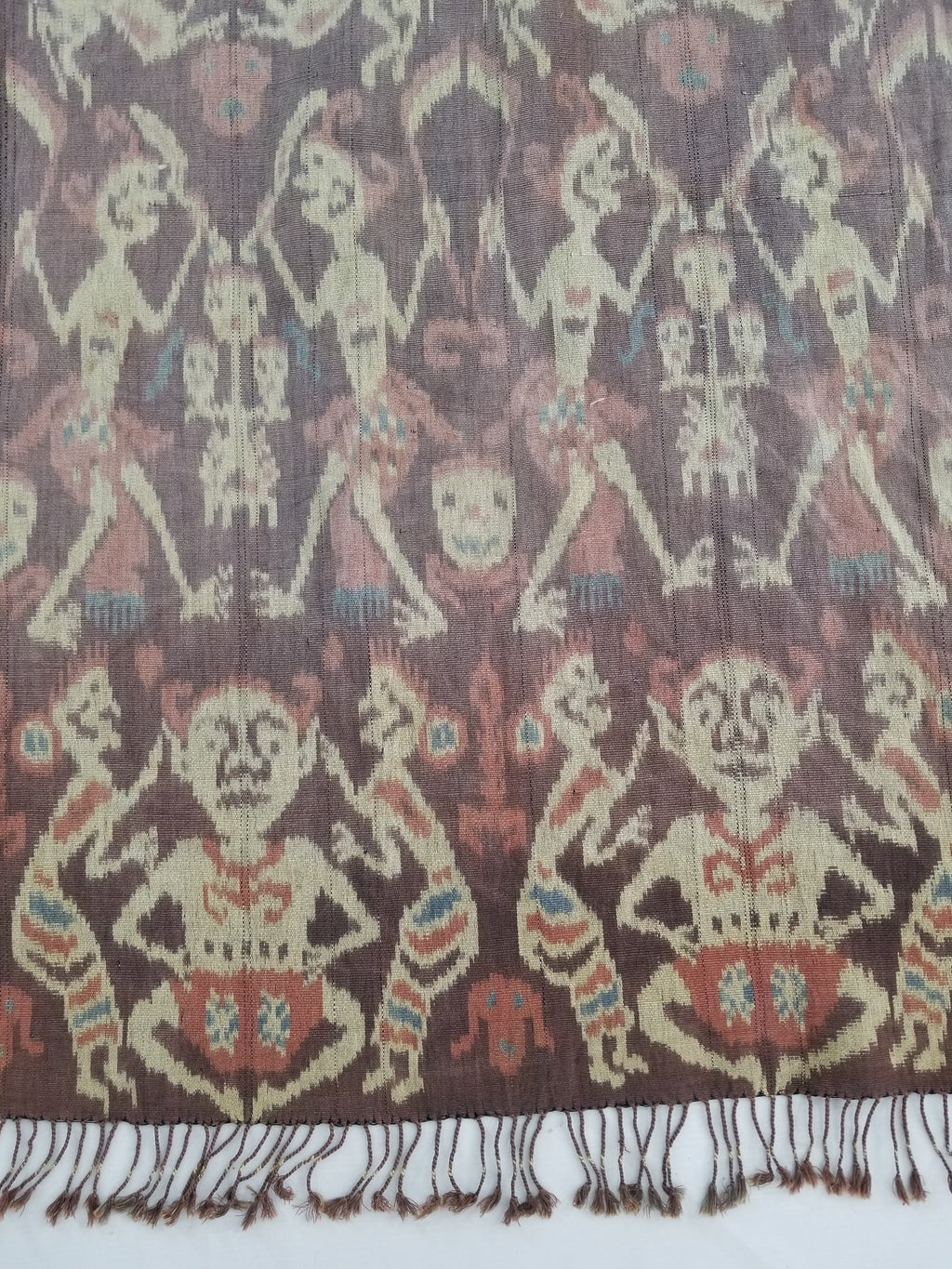 Vintage Indonesian Handwoven Sumba Ikat Hinggi Wall Tapestry 222x117cm