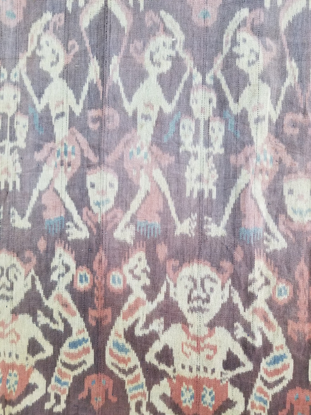 Vintage Indonesian Handwoven Sumba Ikat Hinggi Wall Tapestry 222x117cm