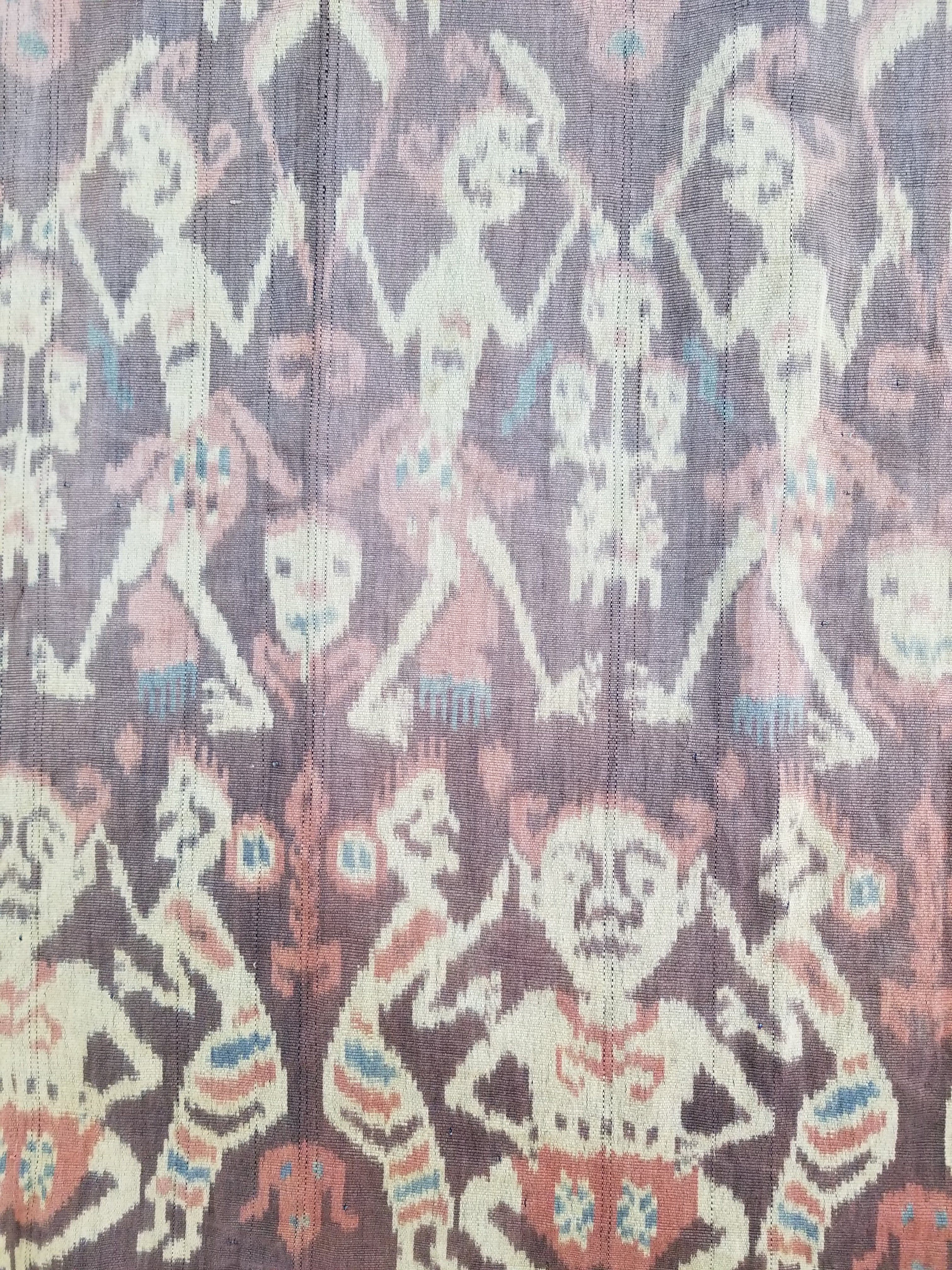 Vintage Indonesian Handwoven Sumba Ikat Hinggi Wall Tapestry 222x117cm
