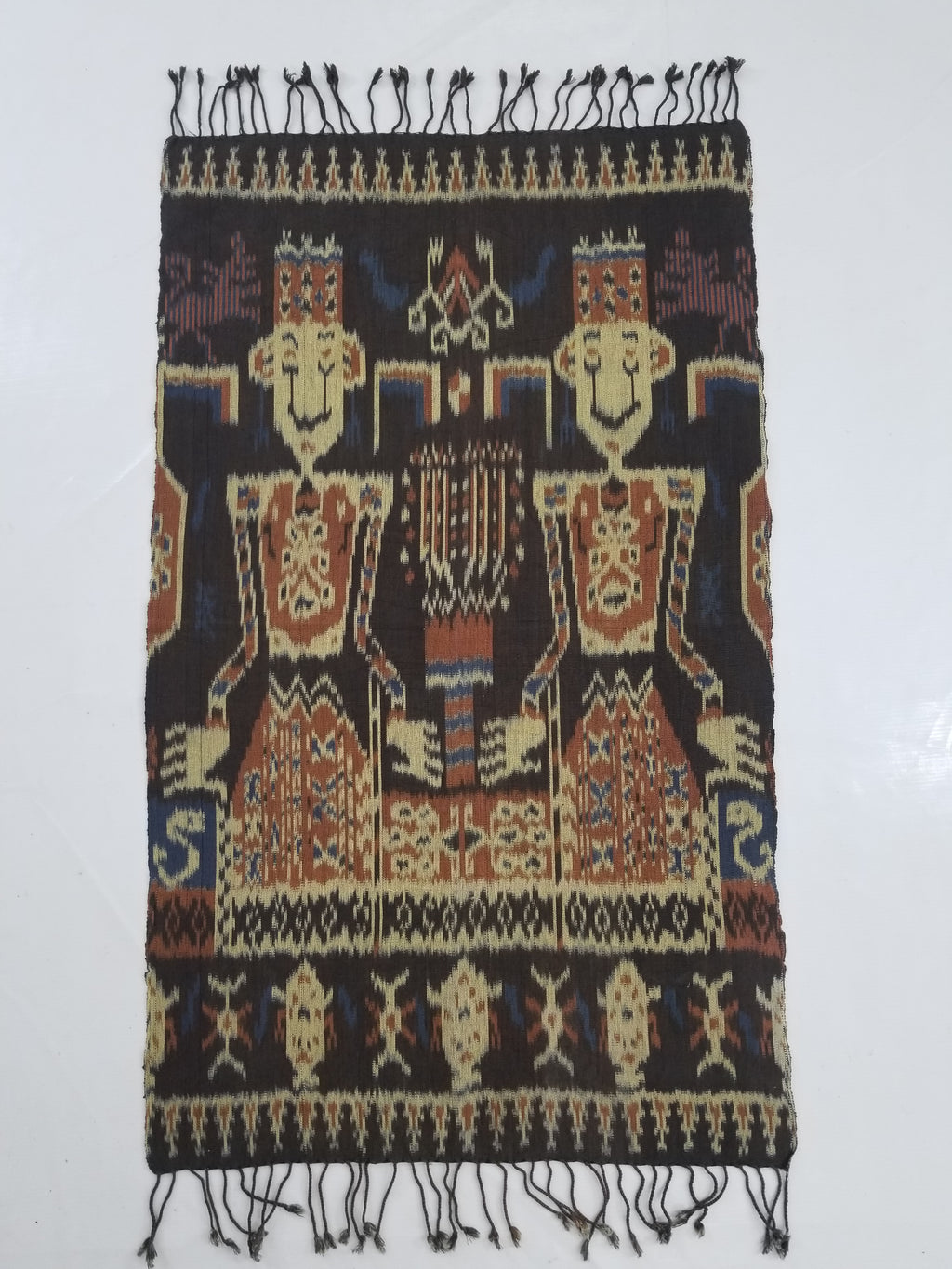Vintage Indonesian Handwoven Sumba Ikat Hinggi Wall Ceremonial Tapestry 98x59cm