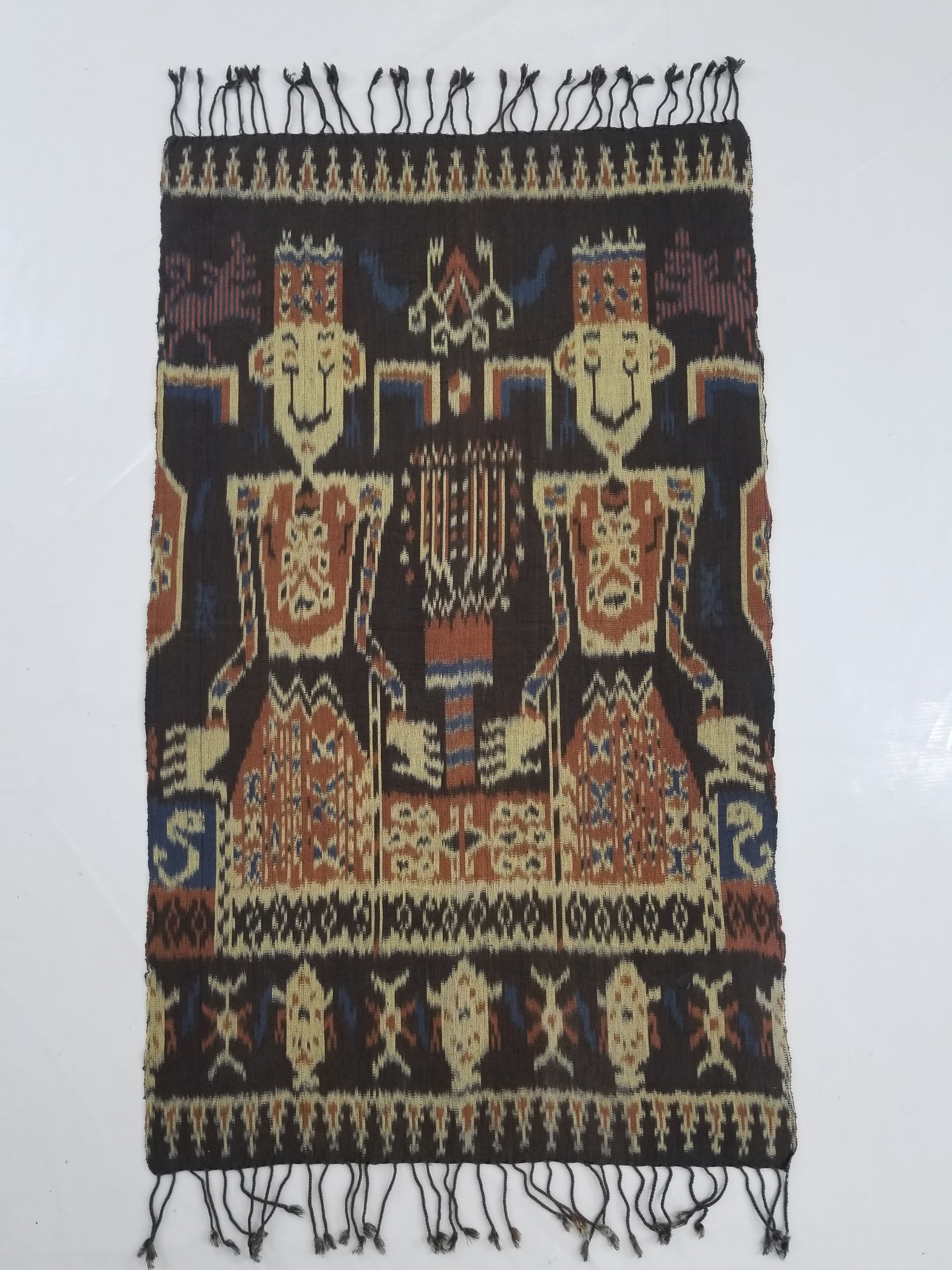 Vintage Indonesian Handwoven Sumba Ikat Hinggi Wall Ceremonial Tapestry 98x59cm