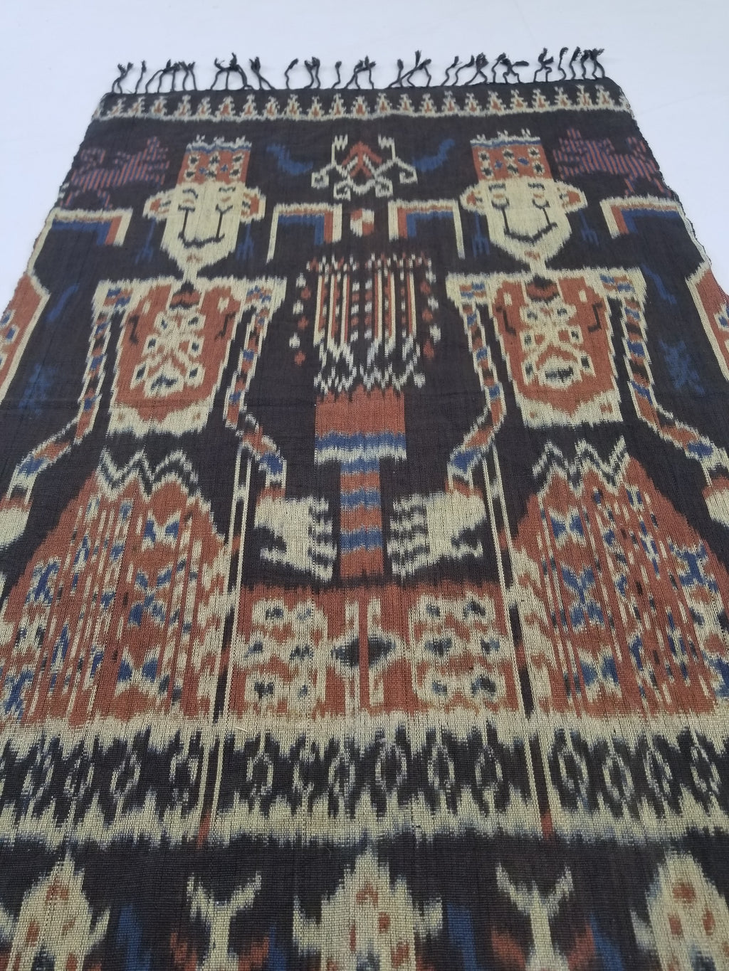 Vintage Indonesian Handwoven Sumba Ikat Hinggi Wall Ceremonial Tapestry 98x59cm