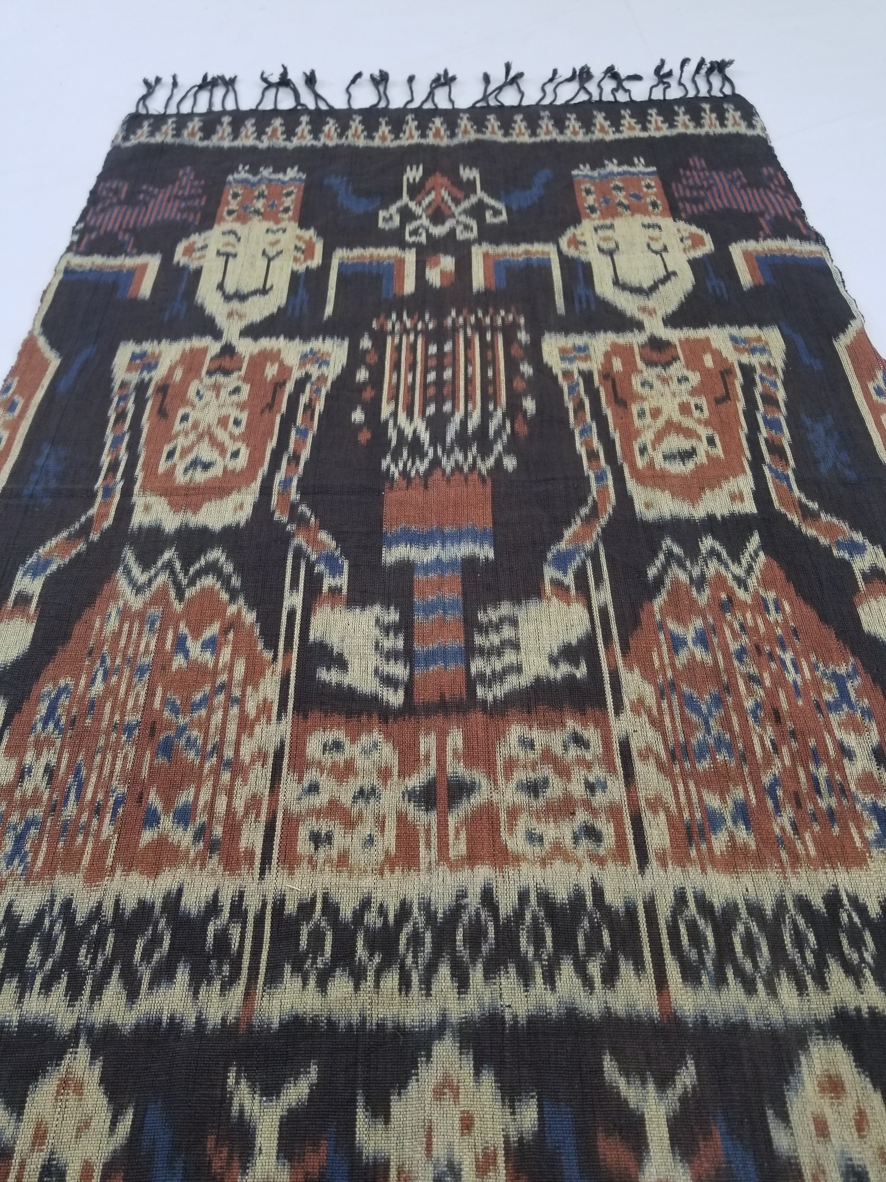 Vintage Indonesian Handwoven Sumba Ikat Hinggi Wall Ceremonial Tapestry 98x59cm