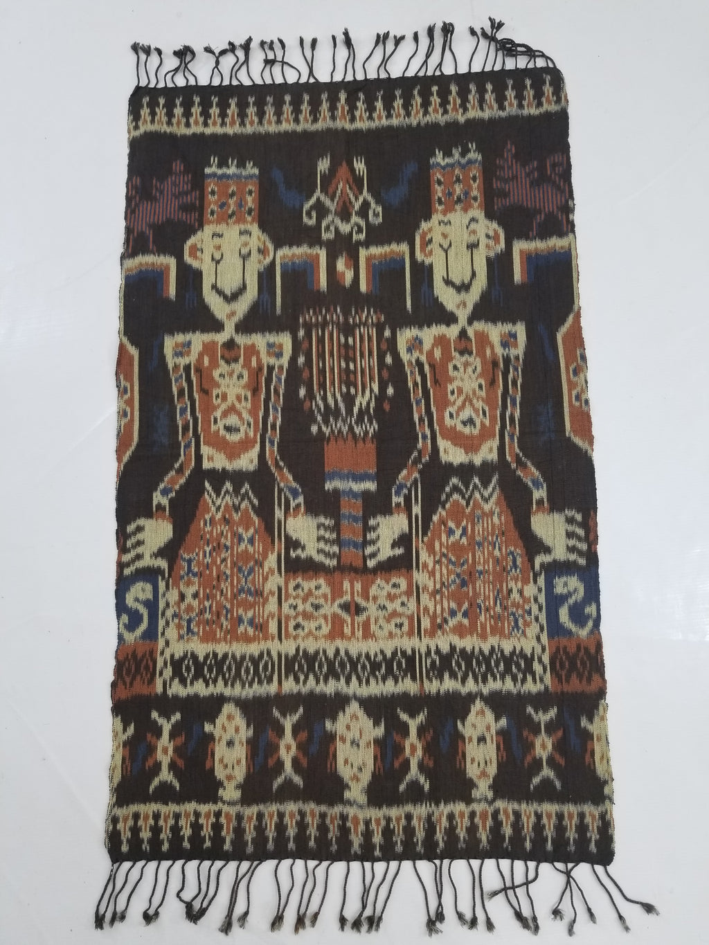 Vintage Indonesian Handwoven Sumba Ikat Hinggi Wall Ceremonial Tapestry 98x59cm