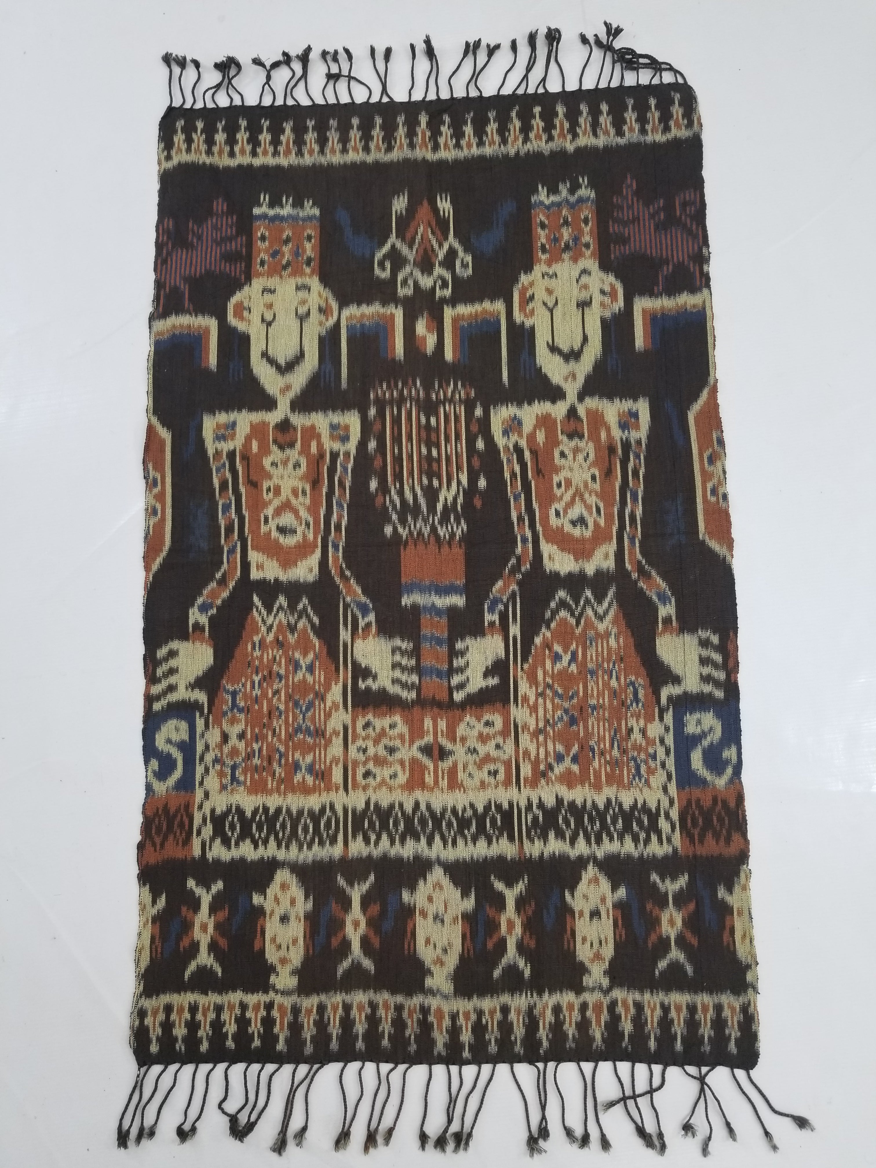 Vintage Indonesian Handwoven Sumba Ikat Hinggi Wall Ceremonial Tapestry 98x59cm