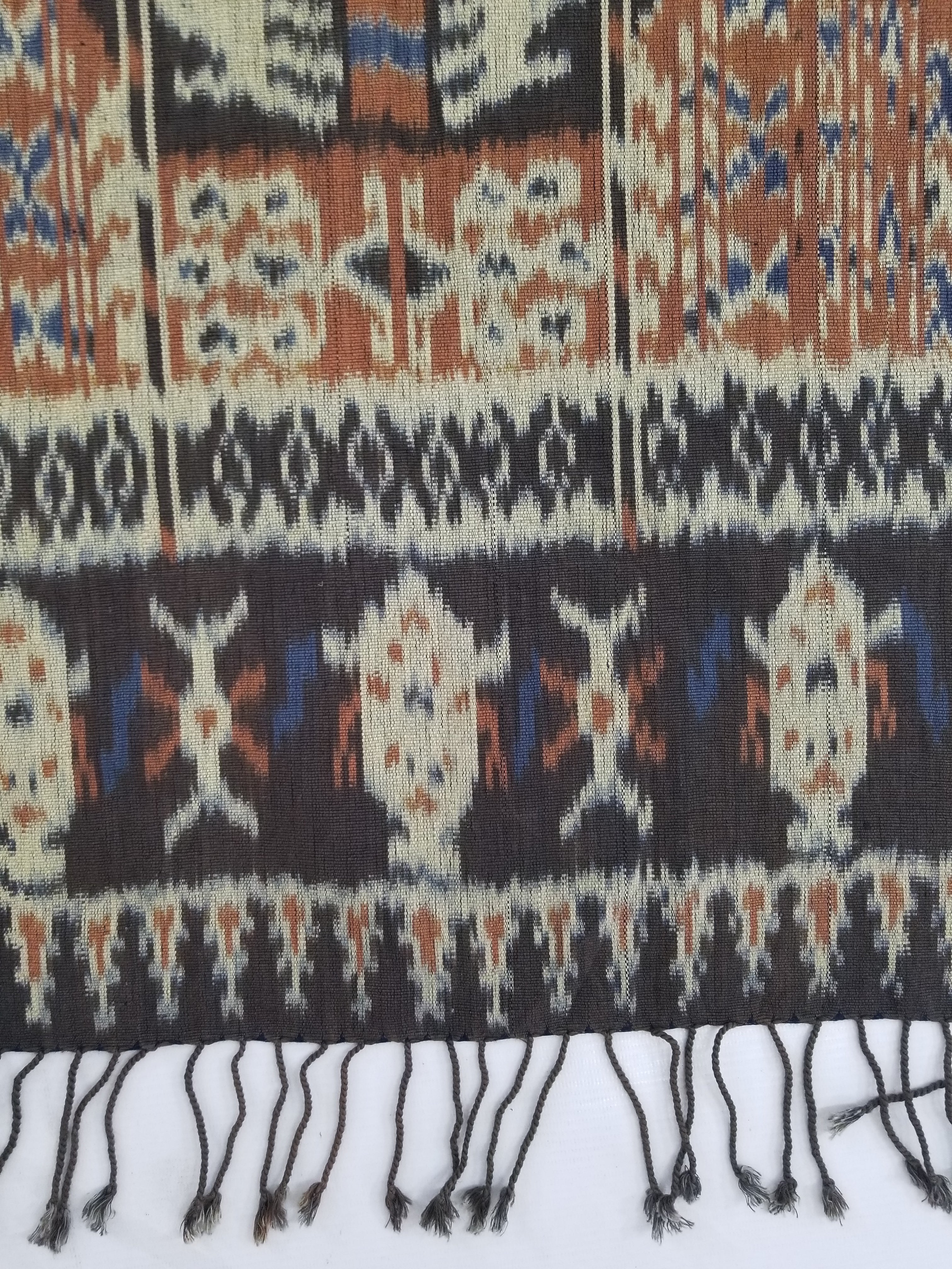 Vintage Indonesian Handwoven Sumba Ikat Hinggi Wall Ceremonial Tapestry 98x59cm