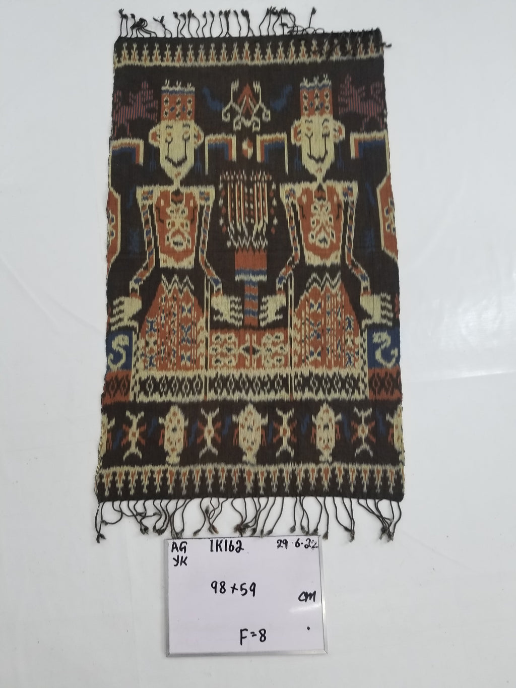 Vintage Indonesian Handwoven Sumba Ikat Hinggi Wall Ceremonial Tapestry 98x59cm