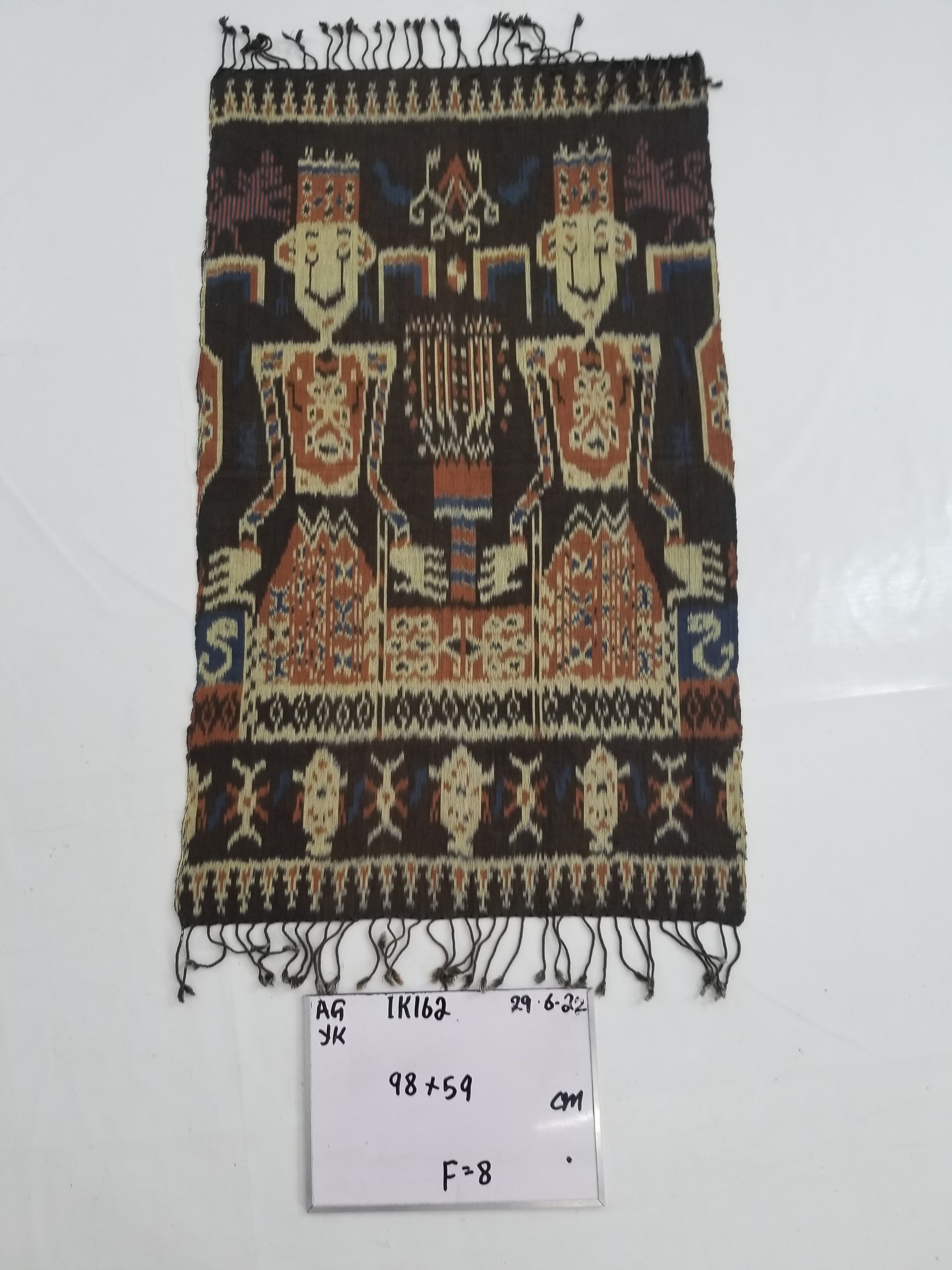 Vintage Indonesian Handwoven Sumba Ikat Hinggi Wall Ceremonial Tapestry 98x59cm
