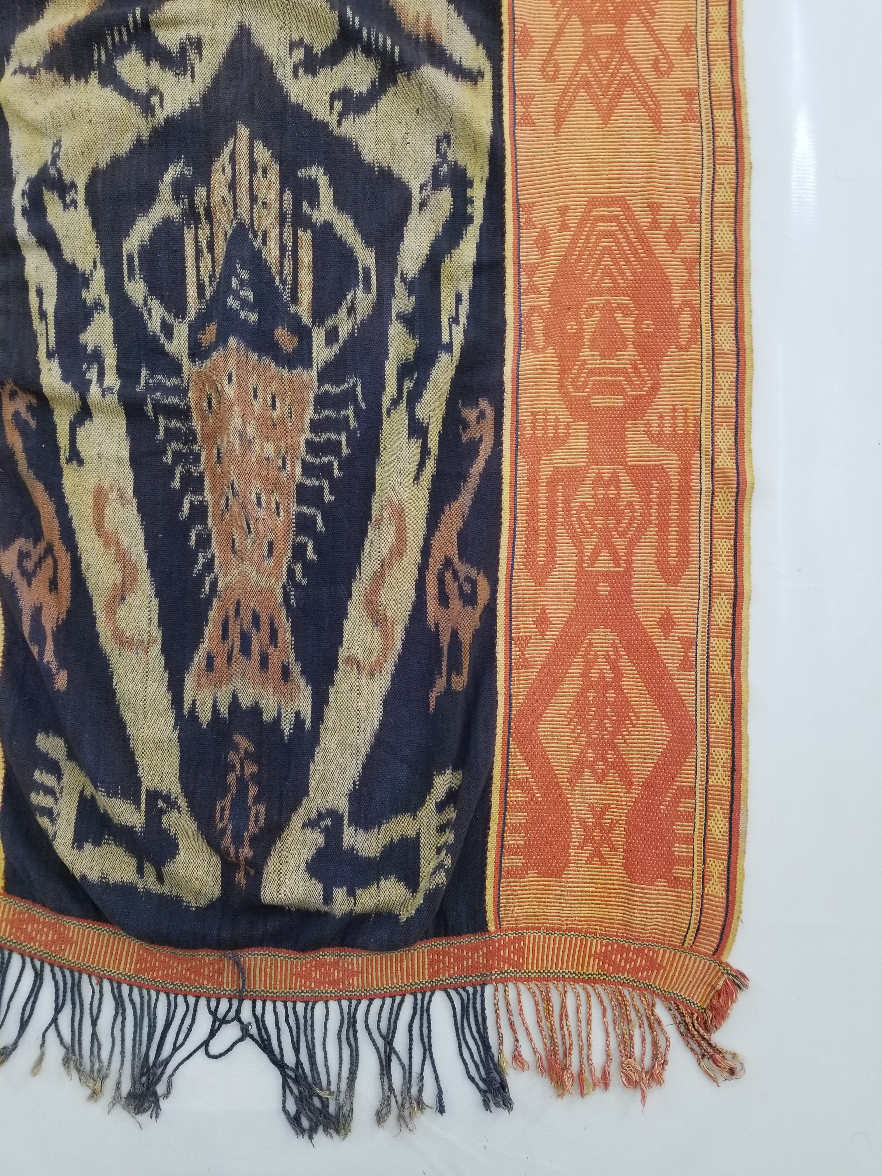 Vintage Indonesian Handwoven Tenun Sumba Ikat Hinggi Textile 212x93cm