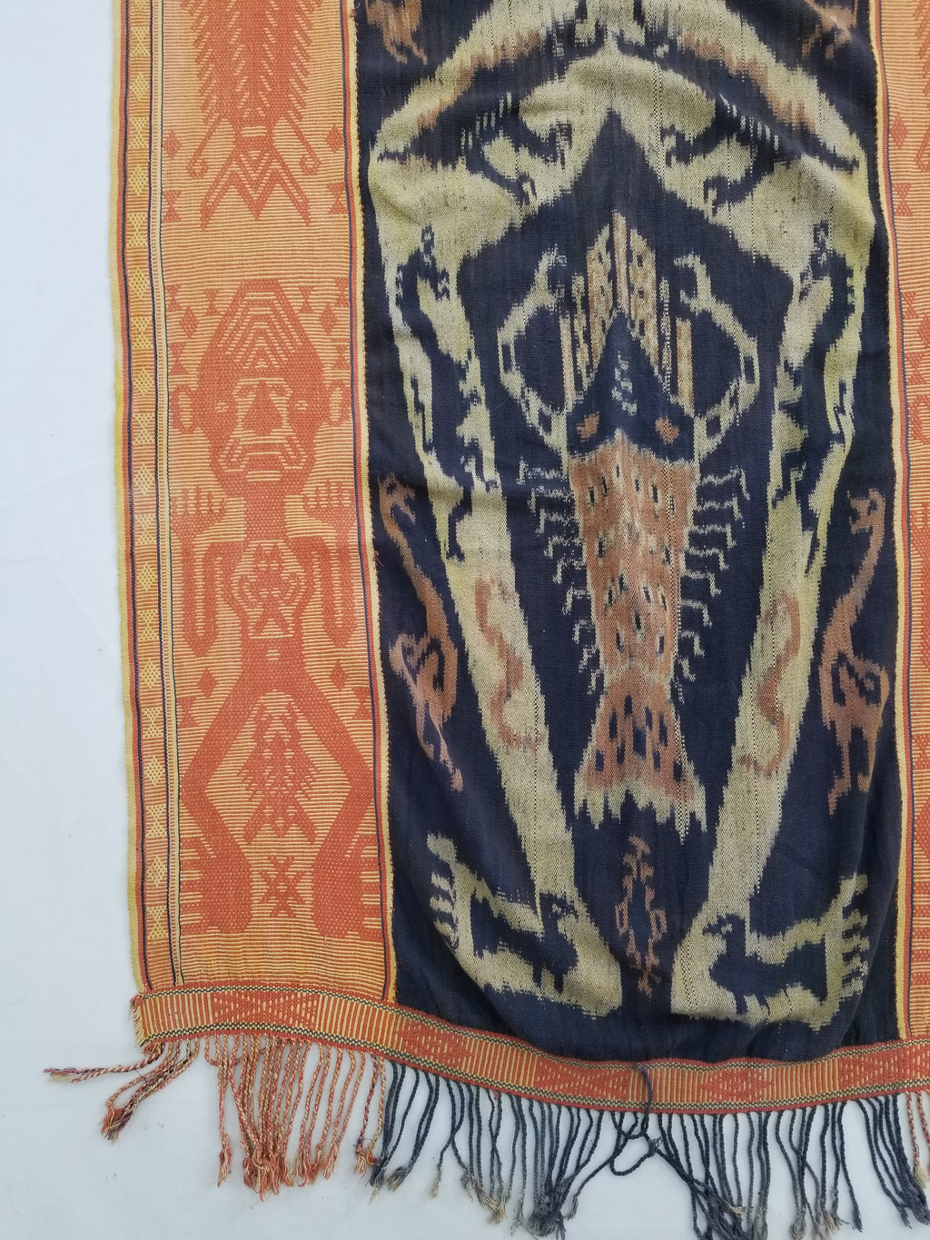 Vintage Indonesian Handwoven Tenun Sumba Ikat Hinggi Textile 212x93cm