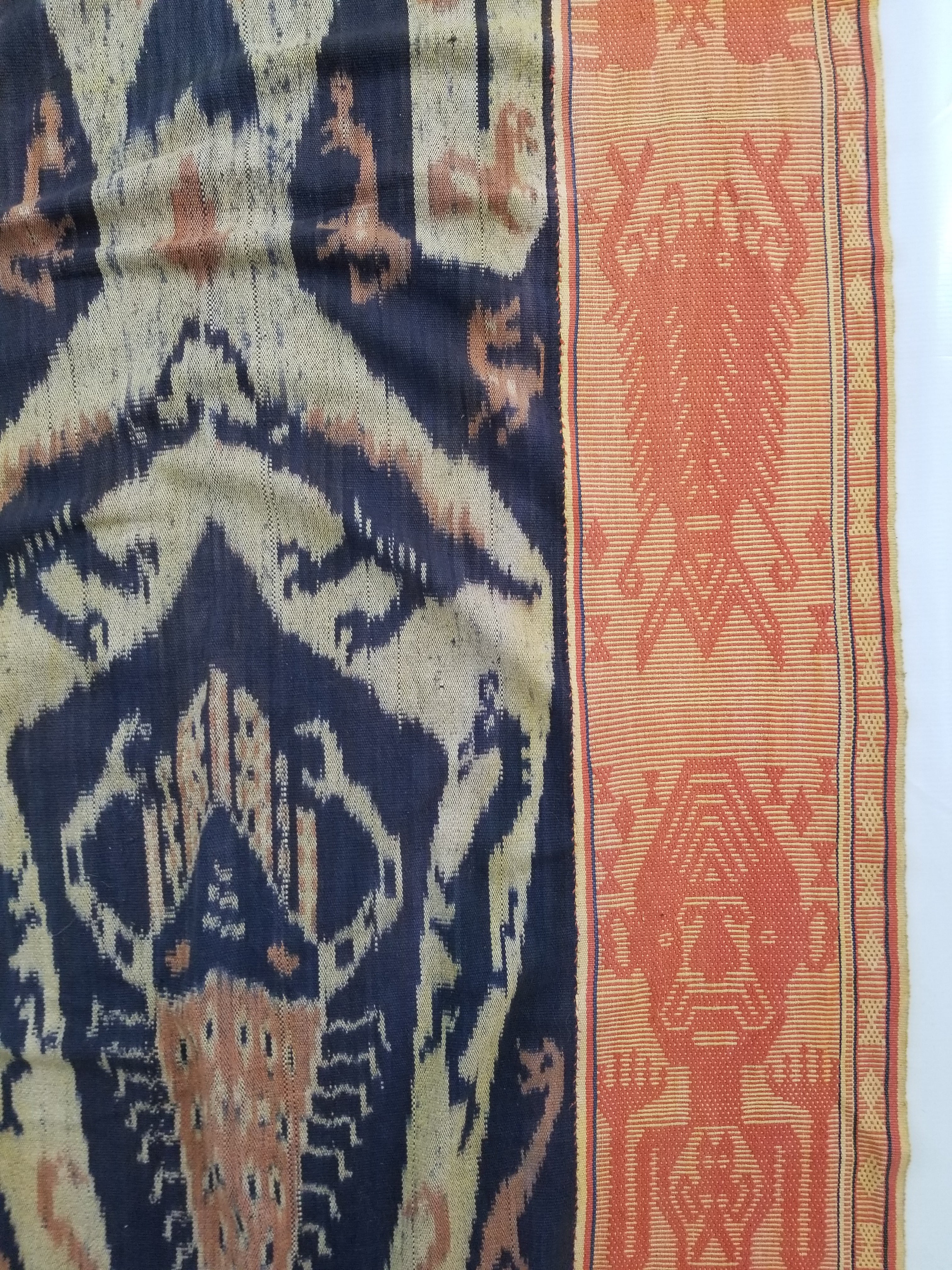 Vintage Indonesian Handwoven Tenun Sumba Ikat Hinggi Textile 212x93cm