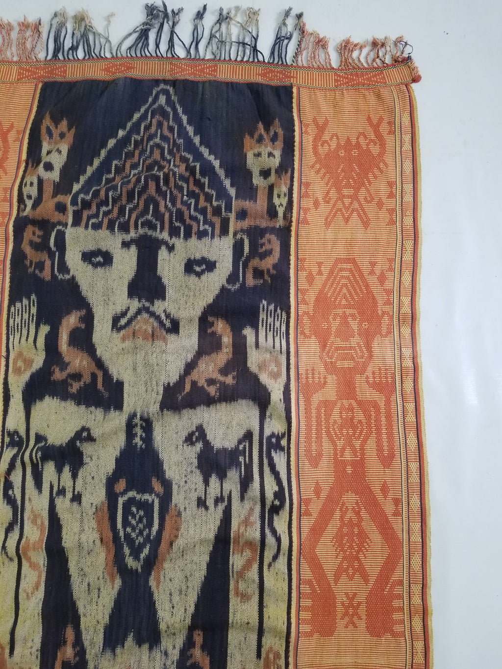 Vintage Indonesian Handwoven Tenun Sumba Ikat Hinggi Textile 212x93cm