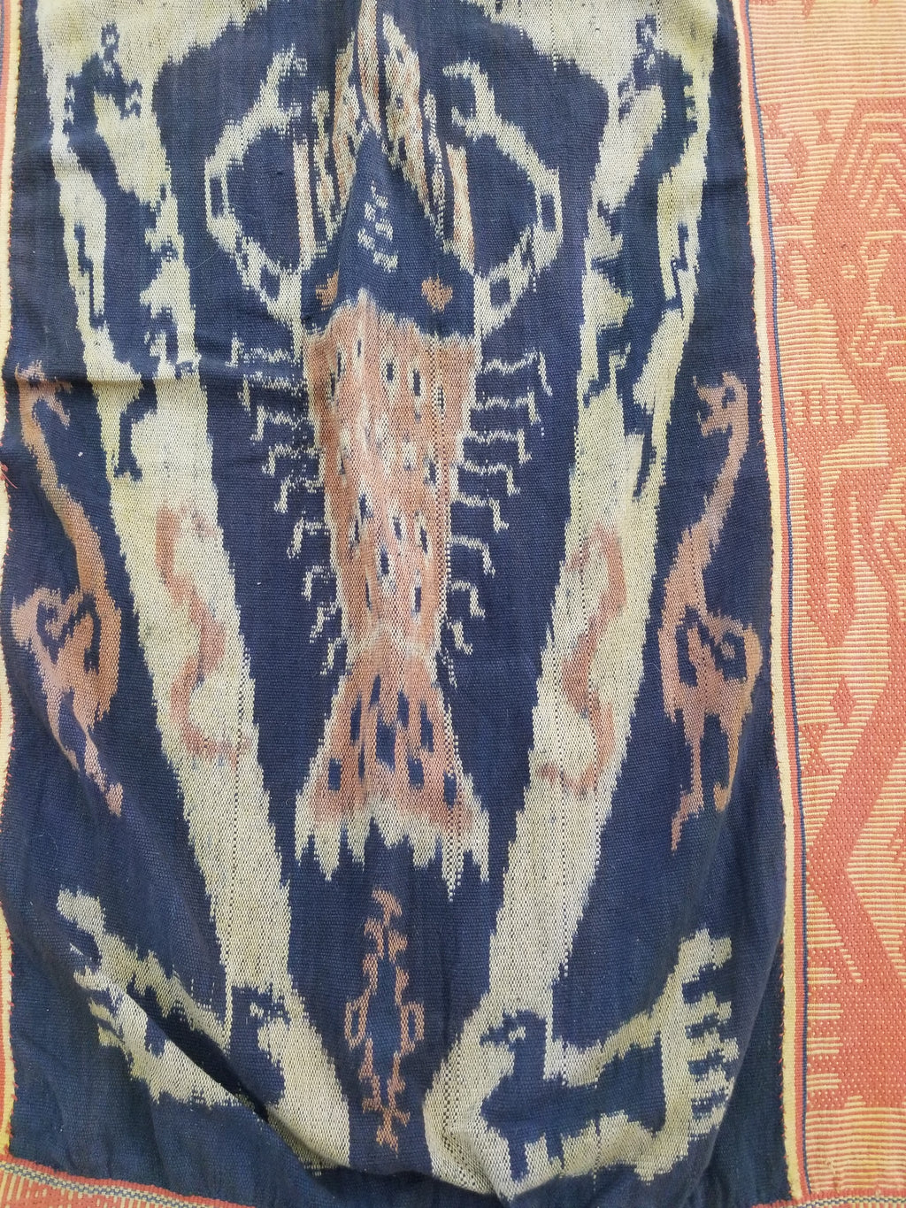 Vintage Indonesian Handwoven Tenun Sumba Ikat Hinggi Textile 212x93cm