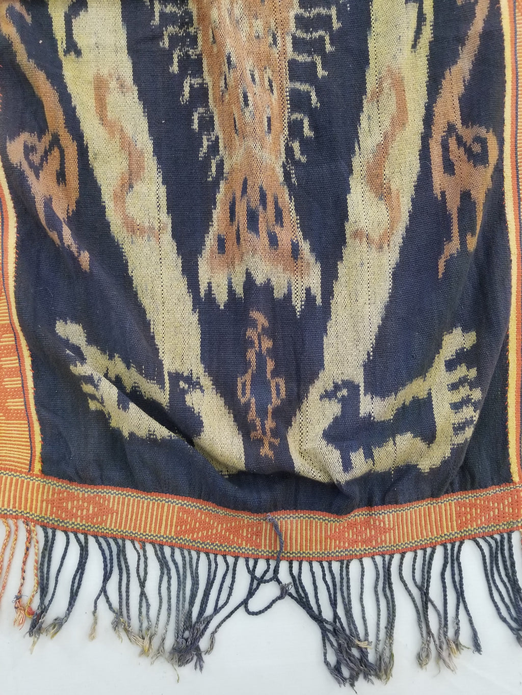 Vintage Indonesian Handwoven Tenun Sumba Ikat Hinggi Textile 212x93cm