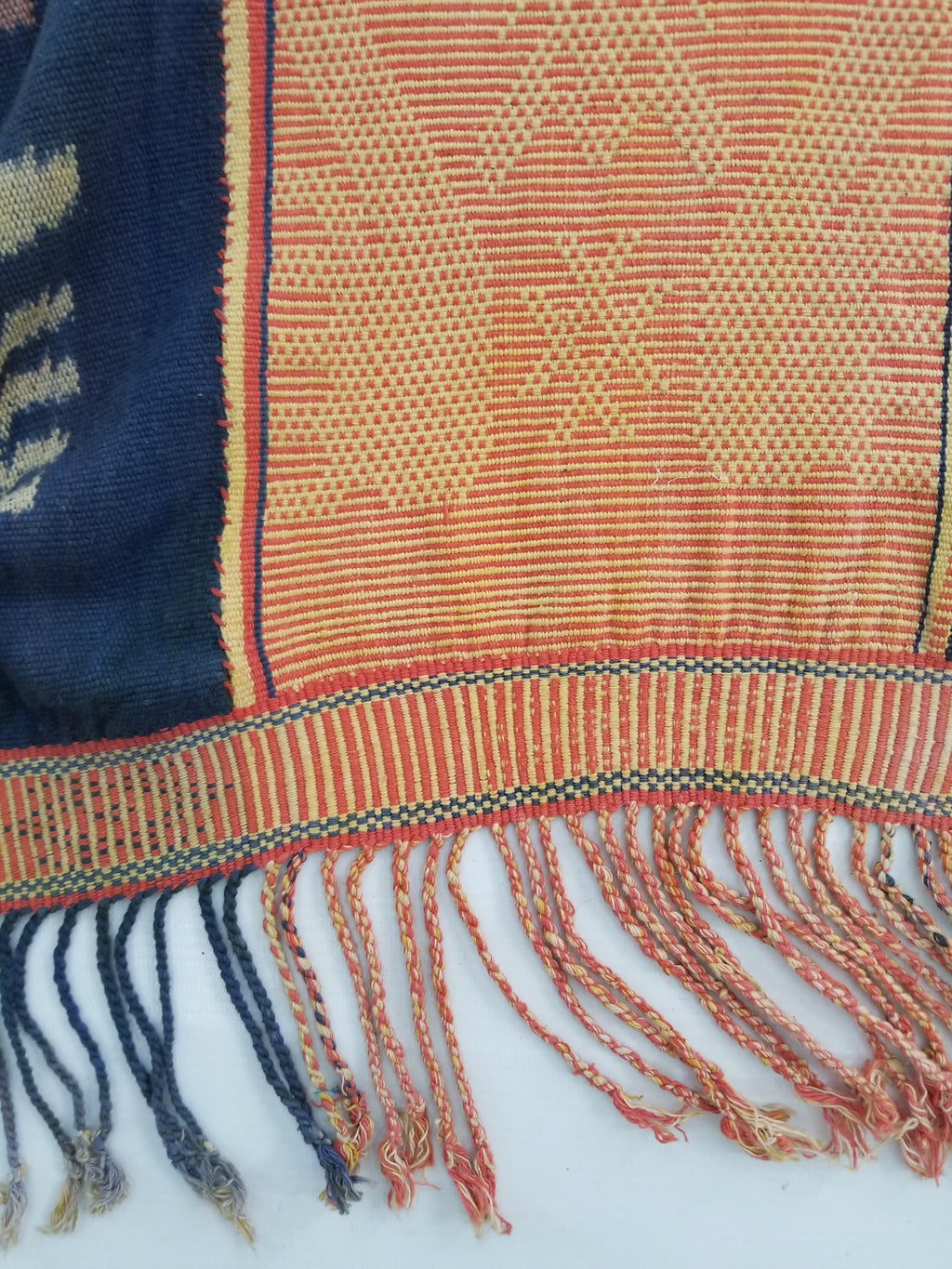 Vintage Indonesian Handwoven Tenun Sumba Ikat Hinggi Textile 212x93cm