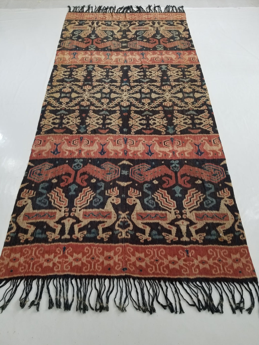 Vintage Traditional Indonesian Handwoven Sumba Ikat Shawl/Wall Hanging 264x120cm