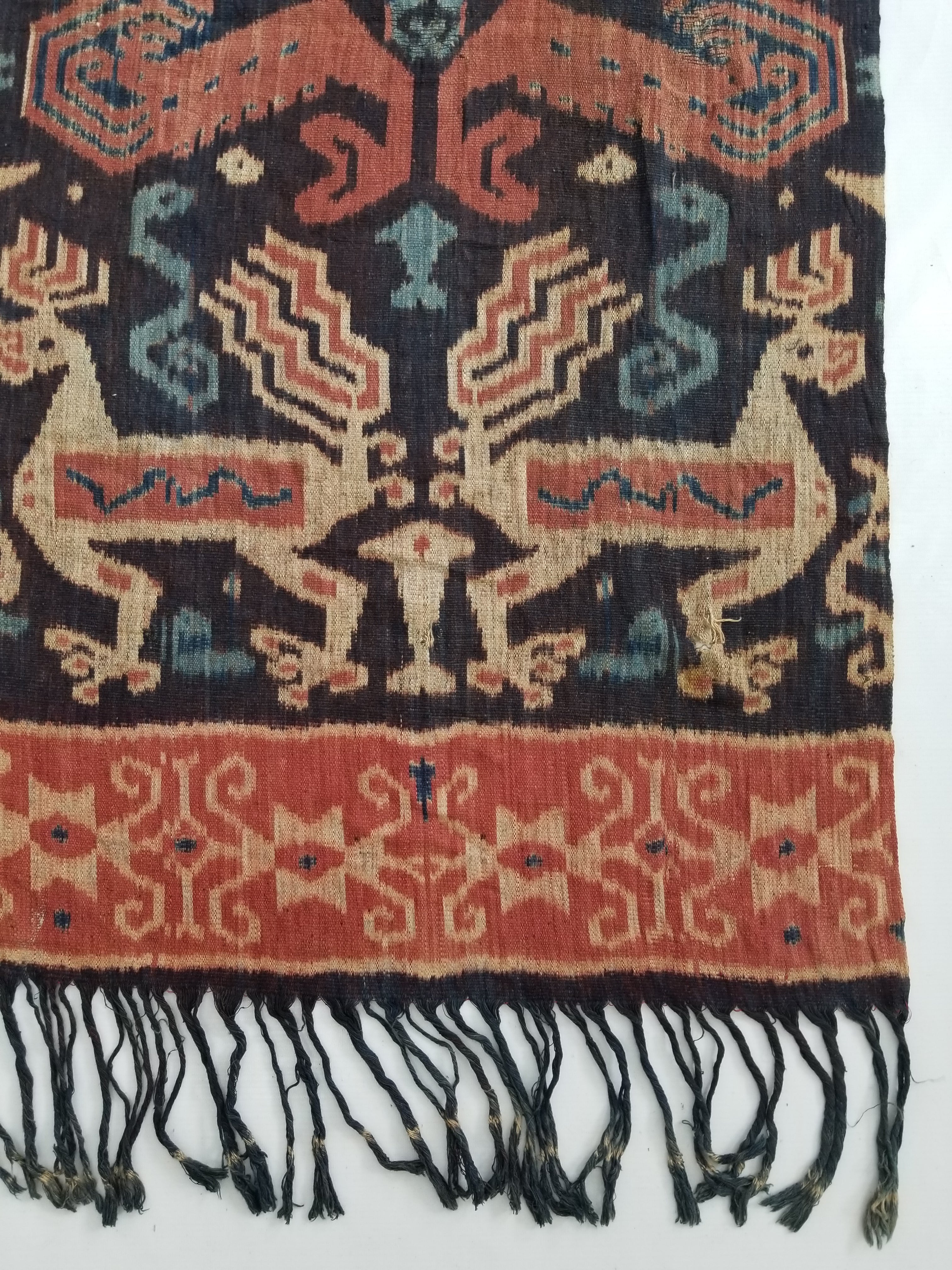 Vintage Traditional Indonesian Handwoven Sumba Ikat Shawl/Wall Hanging 264x120cm