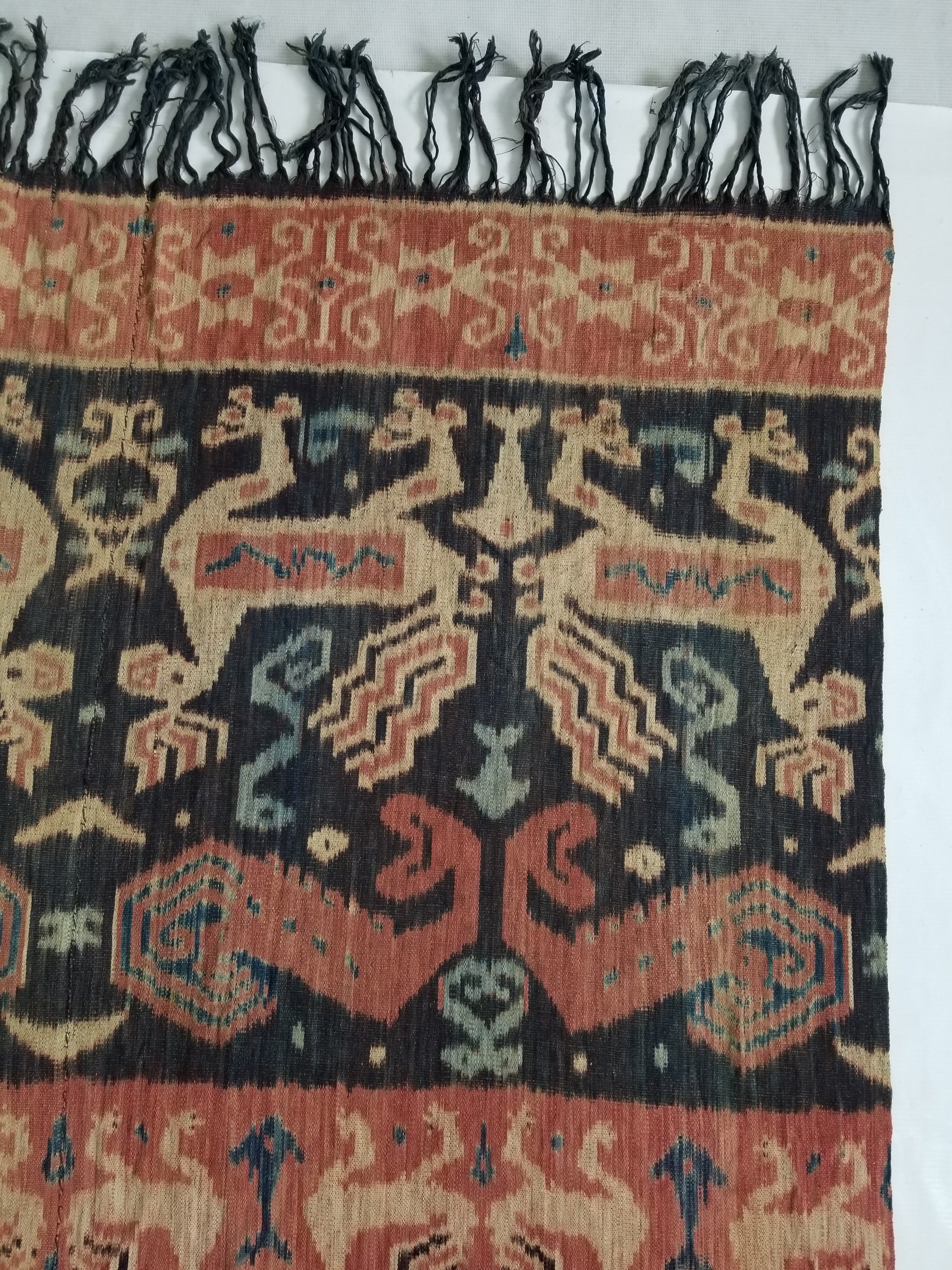 Vintage Traditional Indonesian Handwoven Sumba Ikat Shawl/Wall Hanging 264x120cm