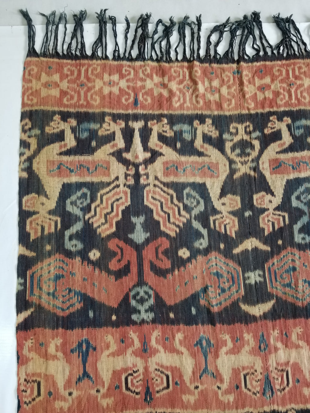Vintage Traditional Indonesian Handwoven Sumba Ikat Shawl/Wall Hanging 264x120cm