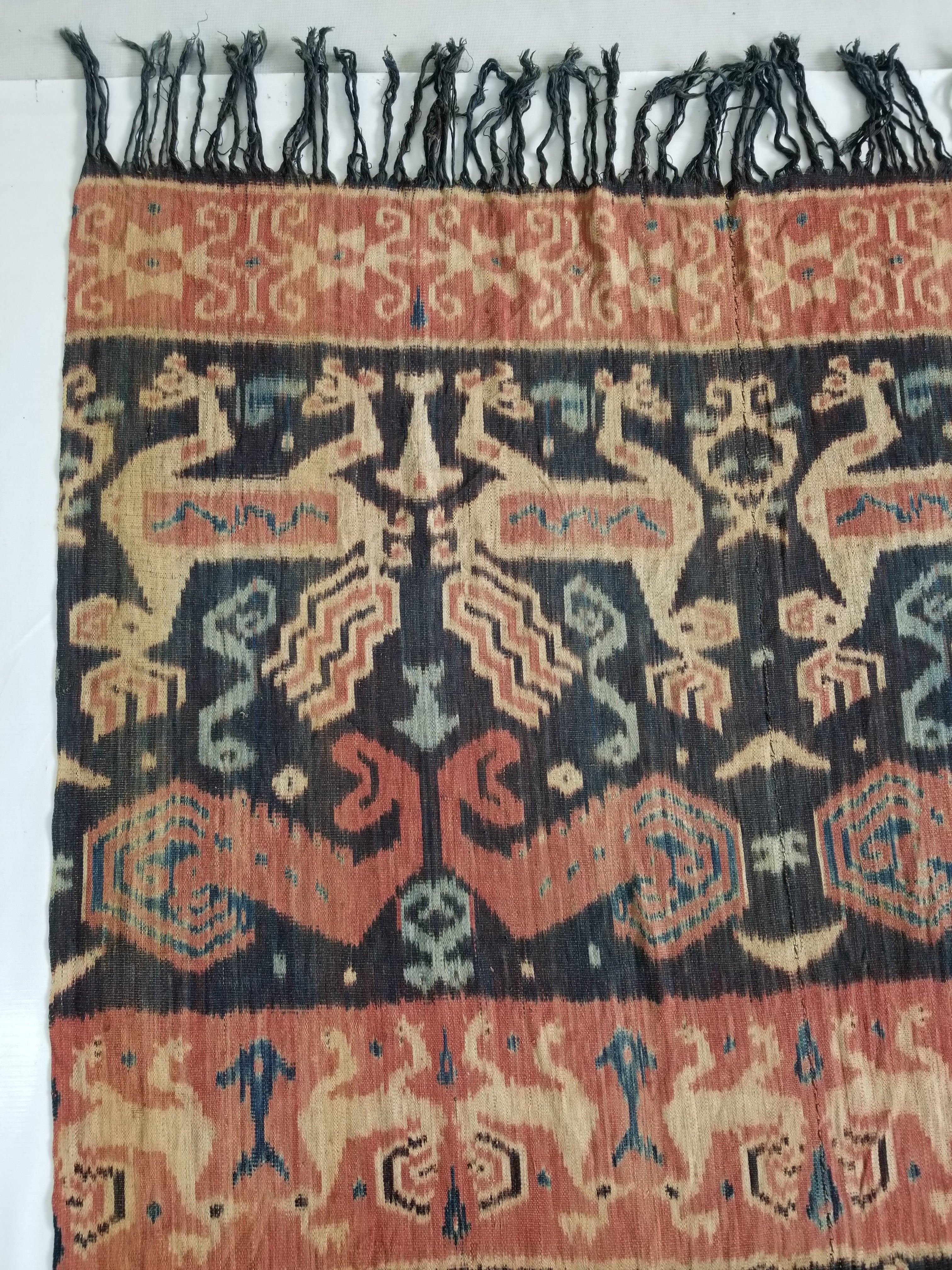 Vintage Traditional Indonesian Handwoven Sumba Ikat Shawl/Wall Hanging 264x120cm