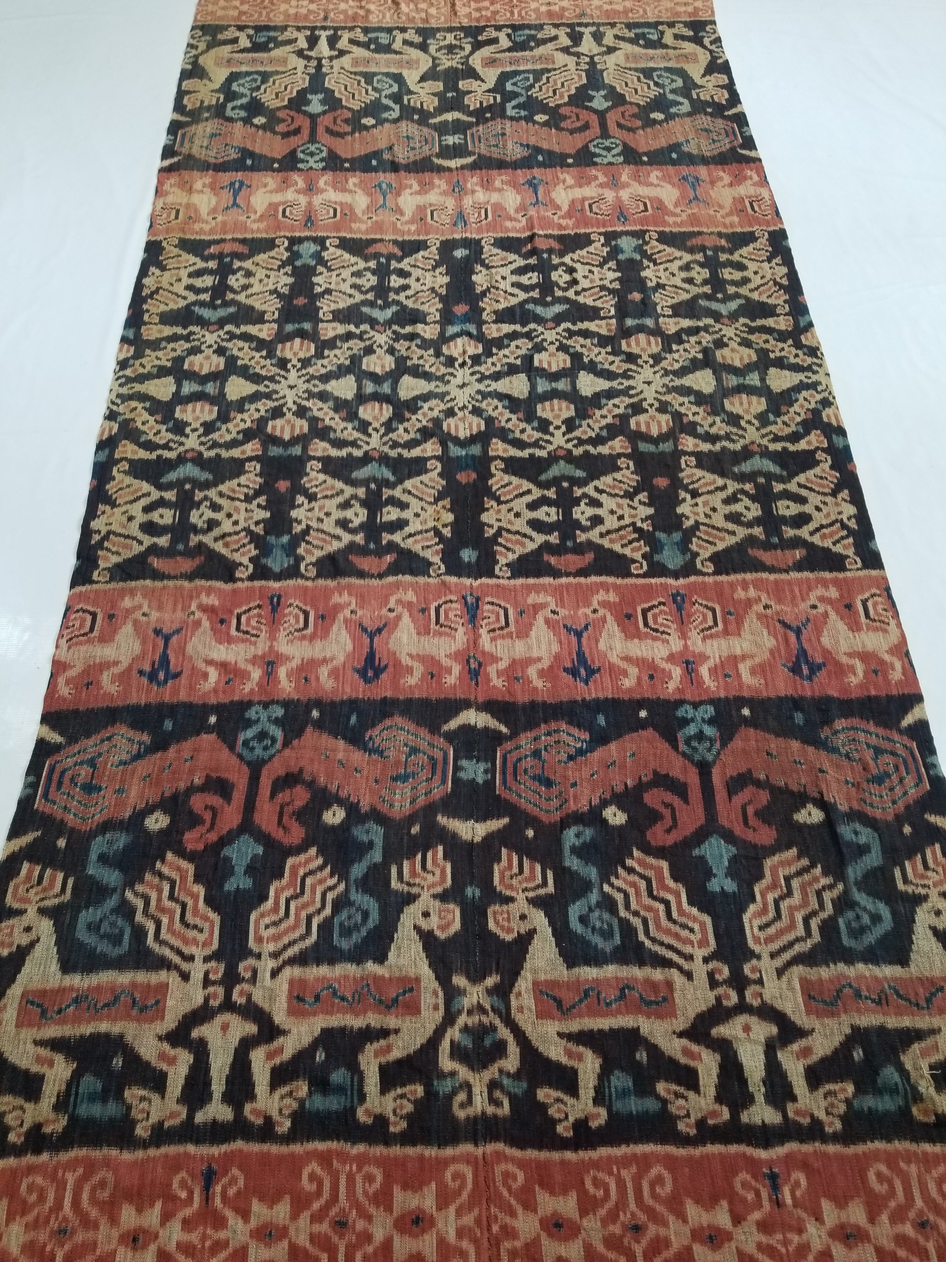 Vintage Traditional Indonesian Handwoven Sumba Ikat Shawl/Wall Hanging 264x120cm