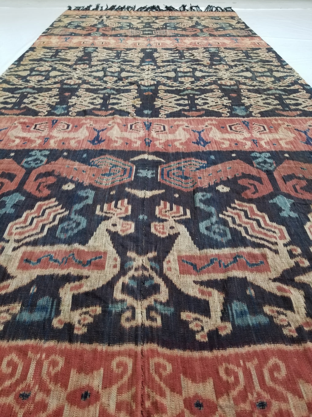 Vintage Traditional Indonesian Handwoven Sumba Ikat Shawl/Wall Hanging 264x120cm