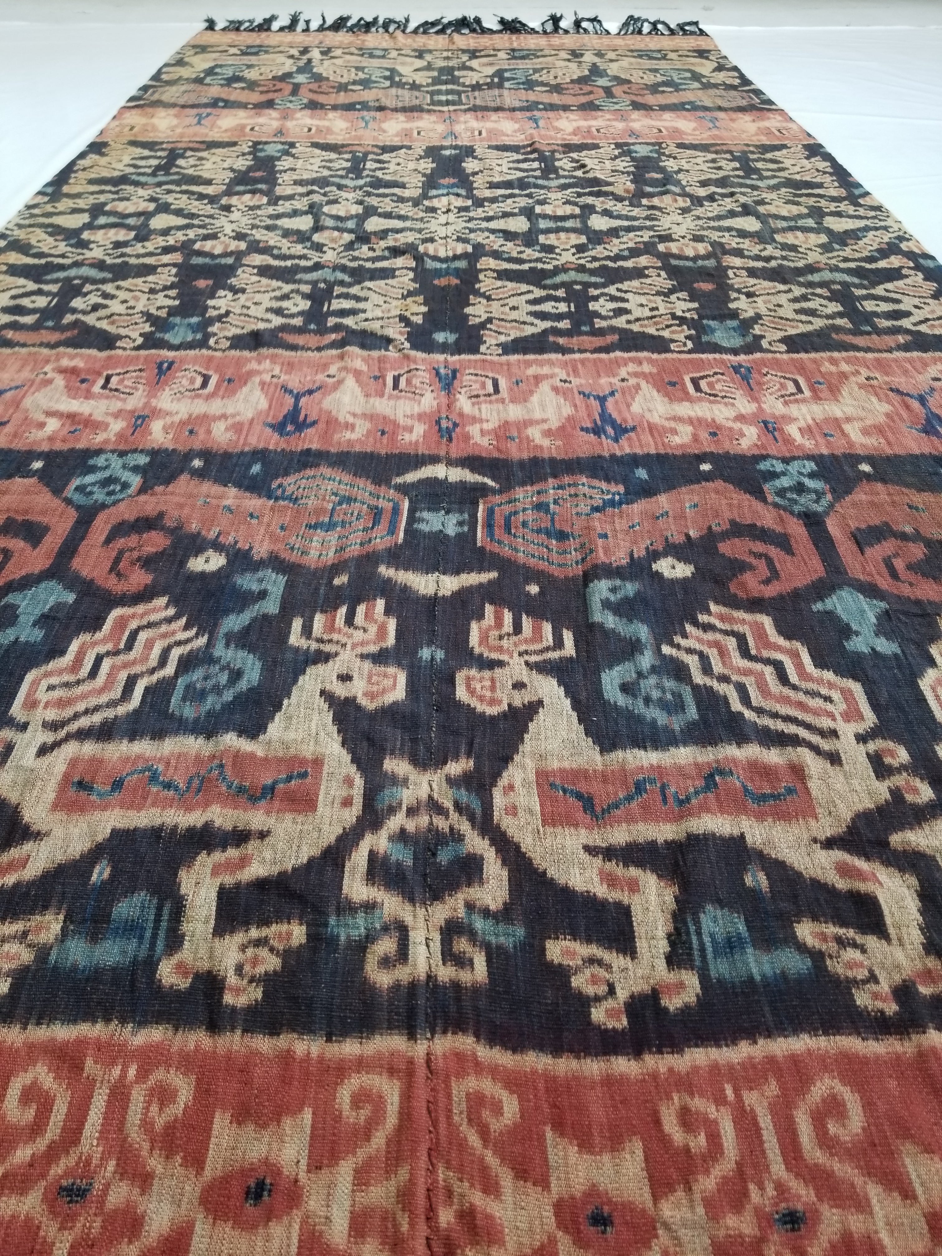 Vintage Traditional Indonesian Handwoven Sumba Ikat Shawl/Wall Hanging 264x120cm